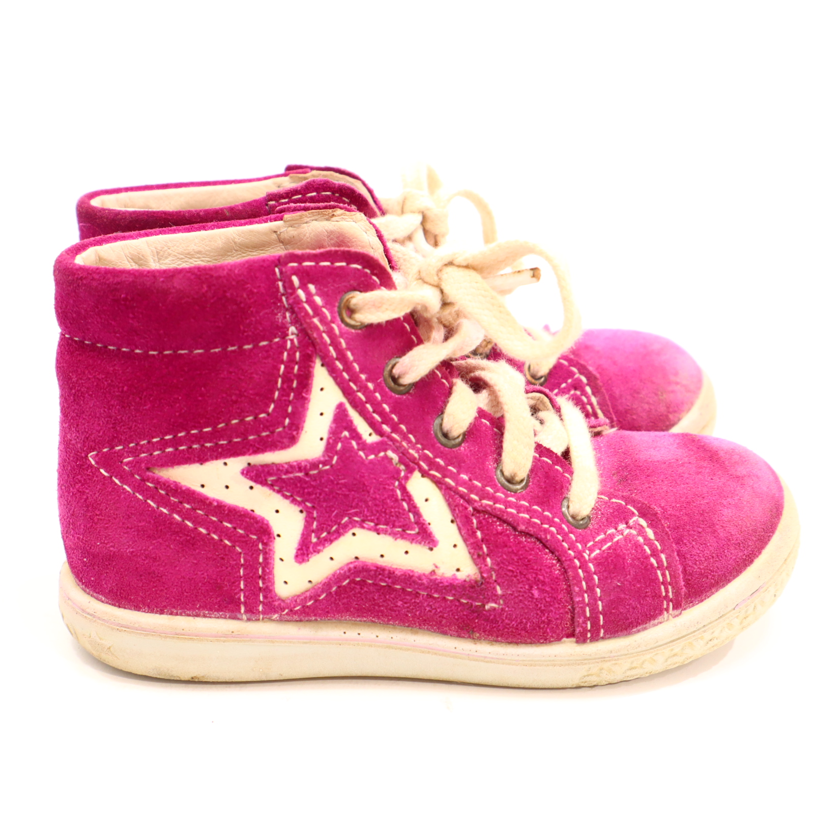 Halbschuhe PEPINO Schnürschuh 23 M fuchsia Wildleder leichte gleichmäßige Ablaufspuren