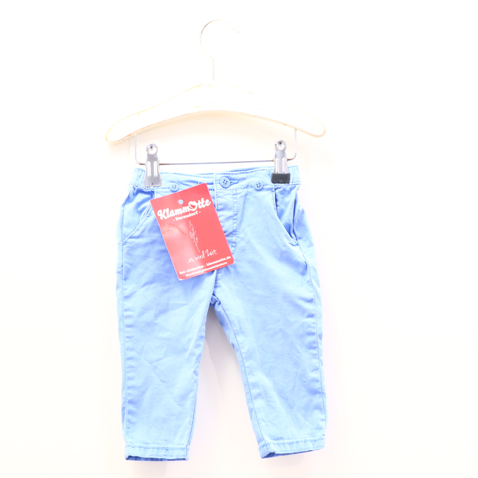 Hosen & Strampler mayoral 62 blau Hose Baumwolle/Elasthan Gummibandzug/Knopf für Hosenträger!