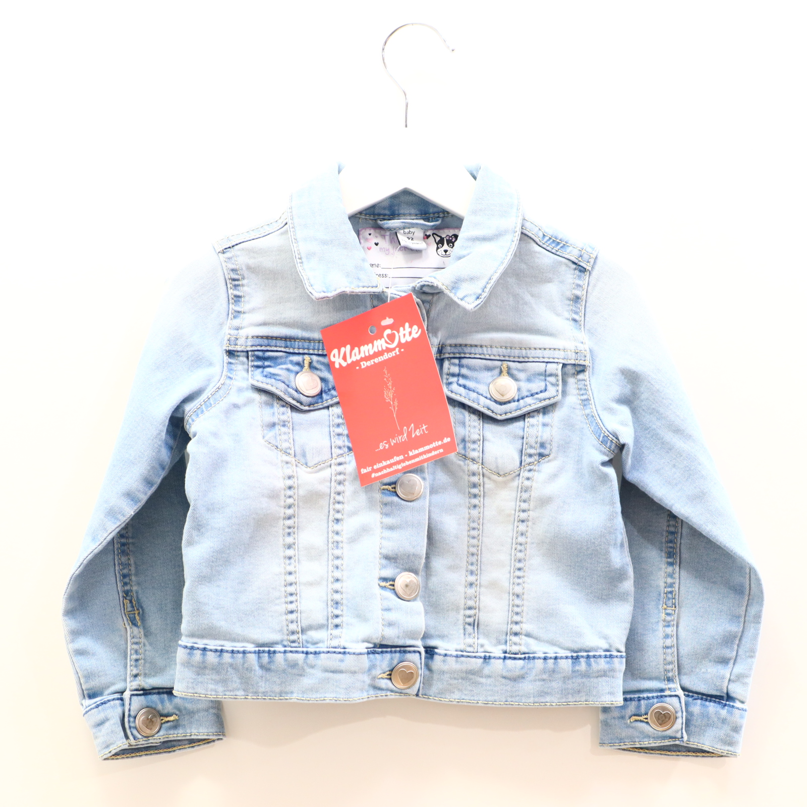 Jacke dopodopo Jeansjacke 92 hellblau Denim Druckknöpfe