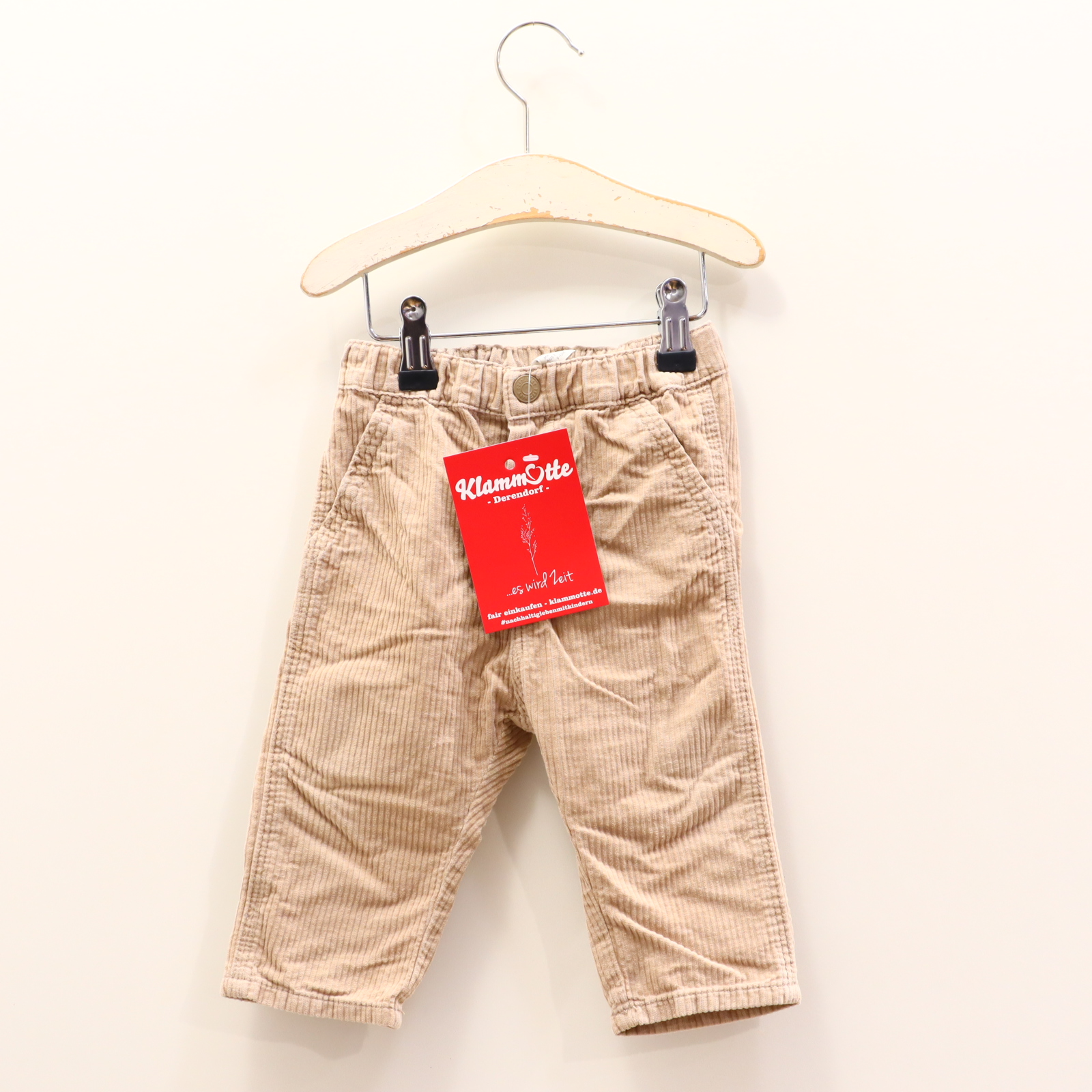 Hosen & Strampler H&M 80 sand Hose Cord Druckknopf/Gummibandzug/verstellb. Bund