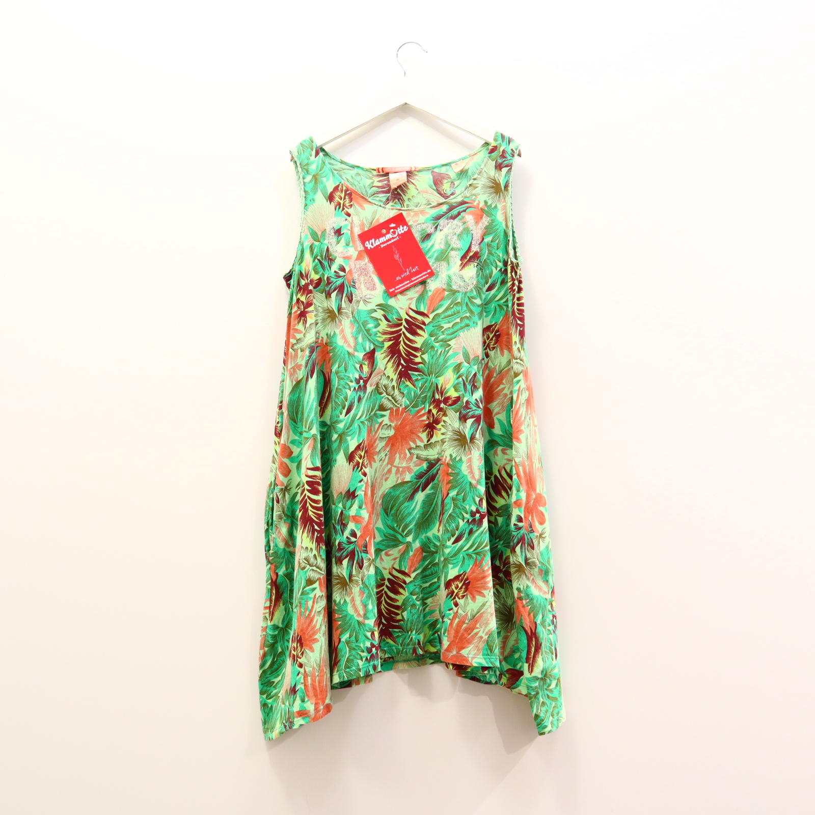 Kleider & Röcke SCOTCH & SODA Jerseykleid/Trägerkleid 152 bunt/grün Alloverprint/Blumen Baumwolle