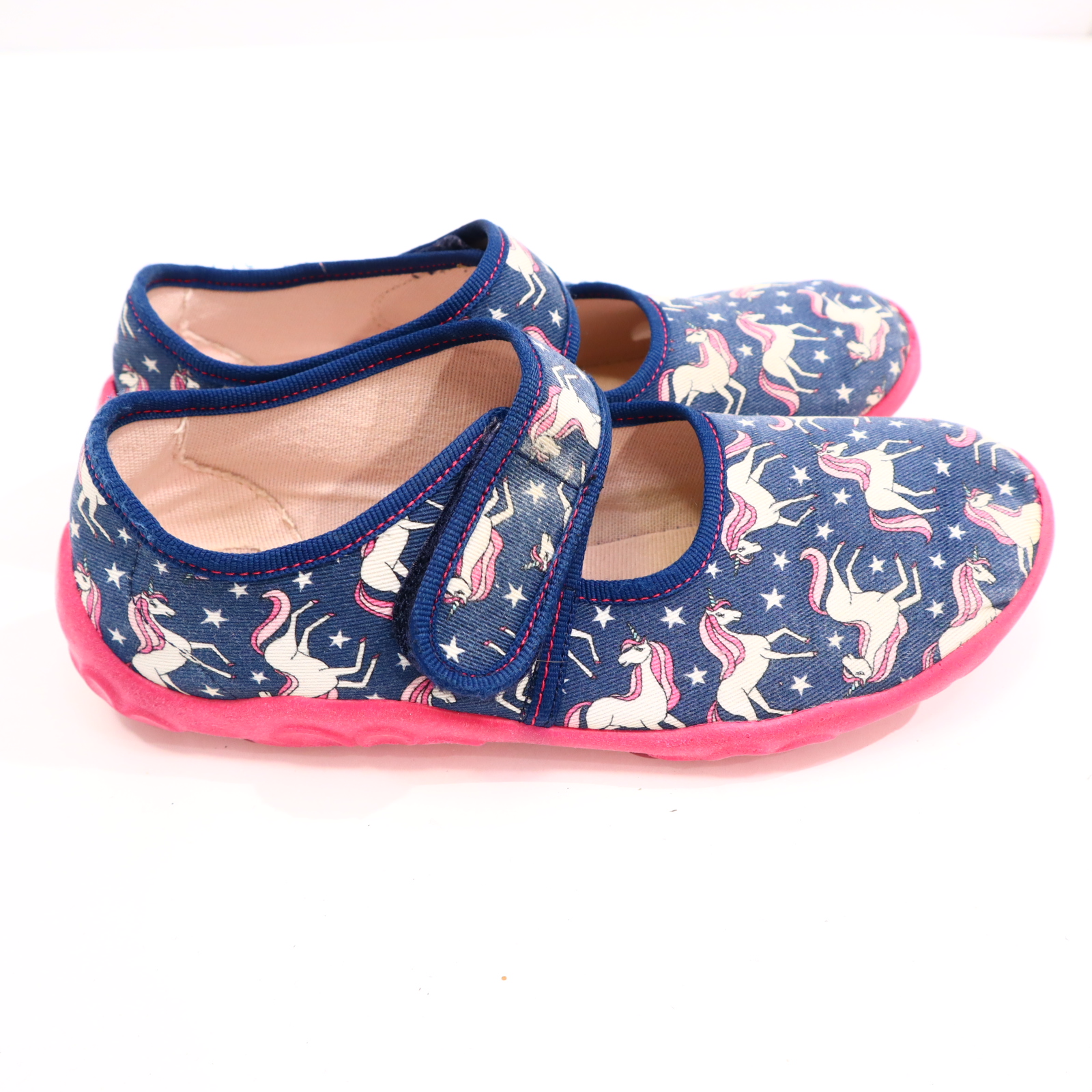 Hausschuhe/Wasserschuhe SuperFit 34 blau/pink Pantoffel Canvas