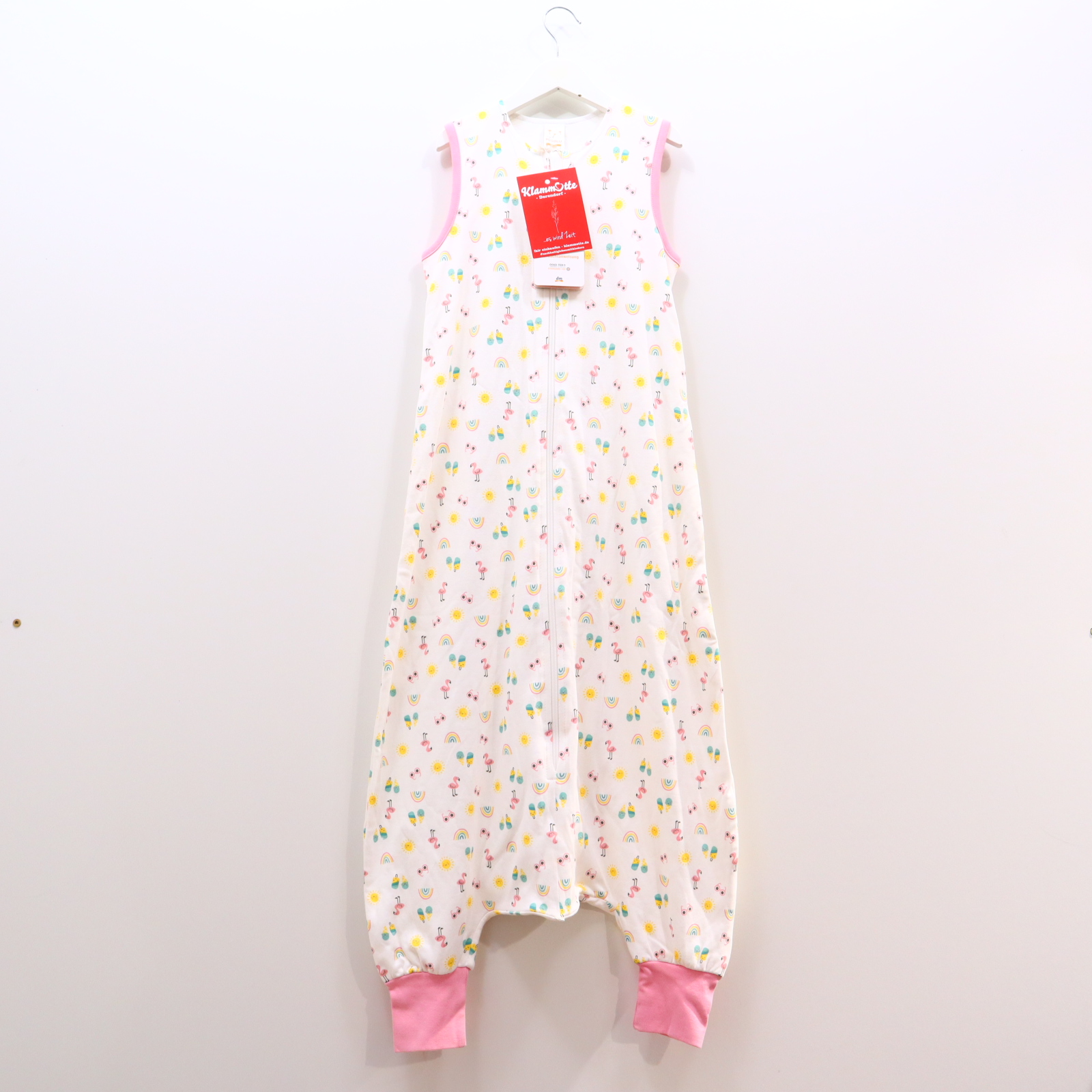 Schlafsack dm 110 cm Schlafsack mit Beinen bunt/rosa/weiß Alloverprint Baumwolle NEU! Sommer/0.5 TOG