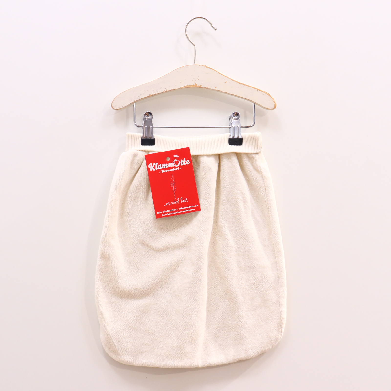 Schlafsack Alana 62cm/68cm Puckschlafsack/Strampelsack creme Bio-Baumwolle/Frottee