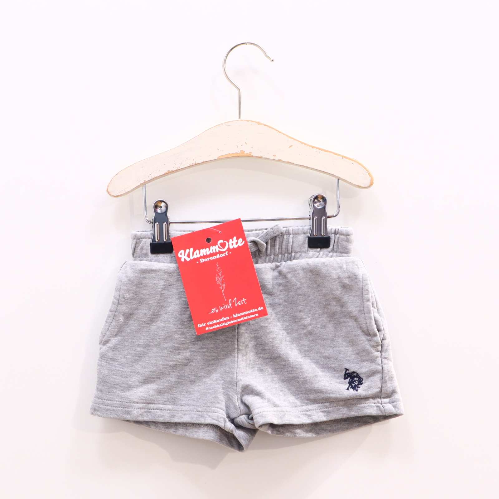 Hosen & Strampler U.S.POLO ASSN. 80 grau Logo/melange/Stickerei Short Baumwolle/Sweat/Viskose Gummibandzug kleiner Schatten