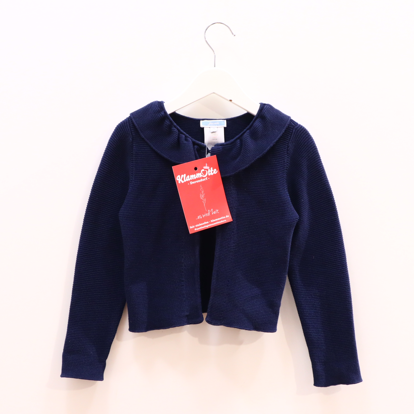 Oberteil jacadi 104 blau Strickjacke Baumwolle Claudine-Kragen