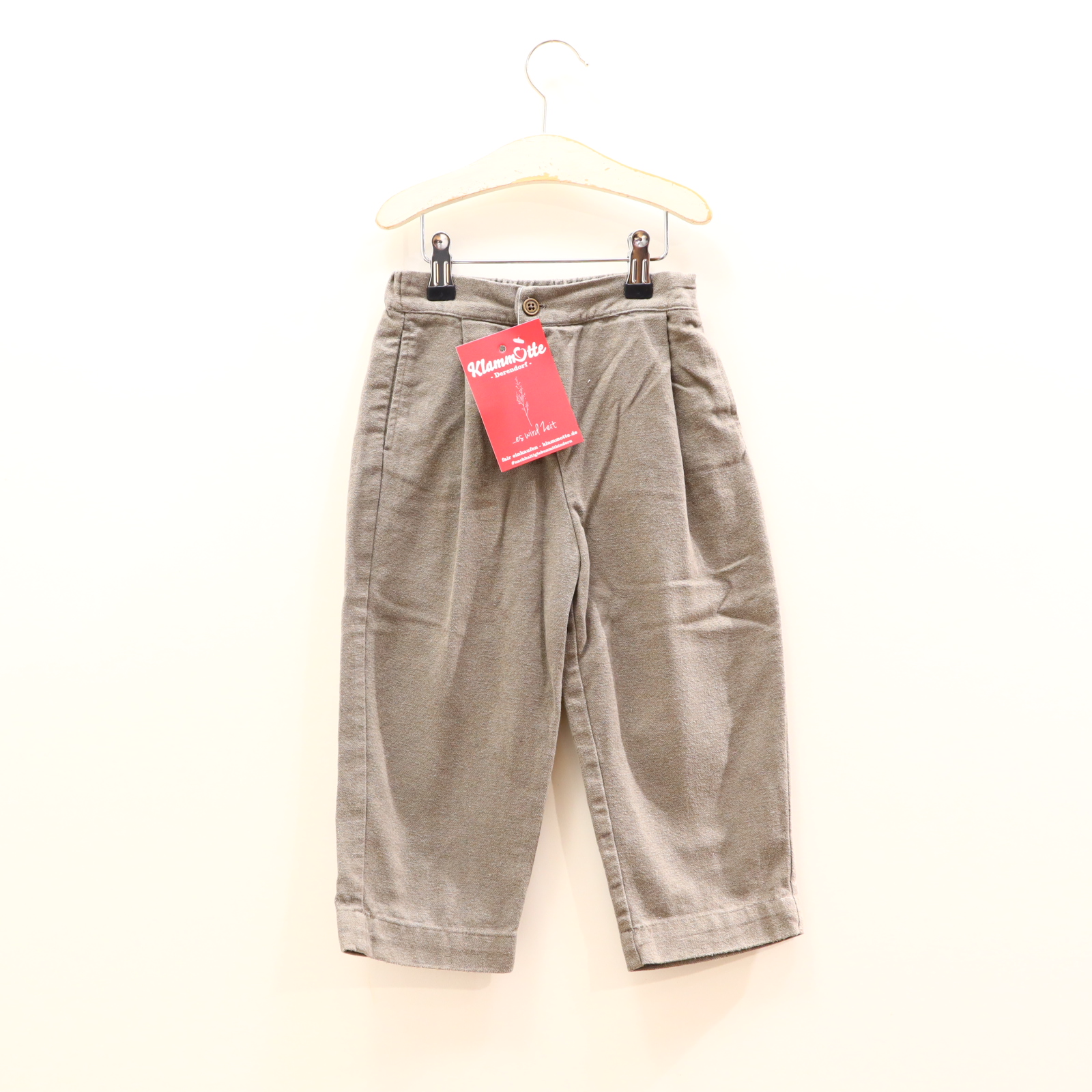 Hose ZARA 104 Stoffhose grau melange Gummibandzug/Knopf Baumwolle/Flanell/Polyester