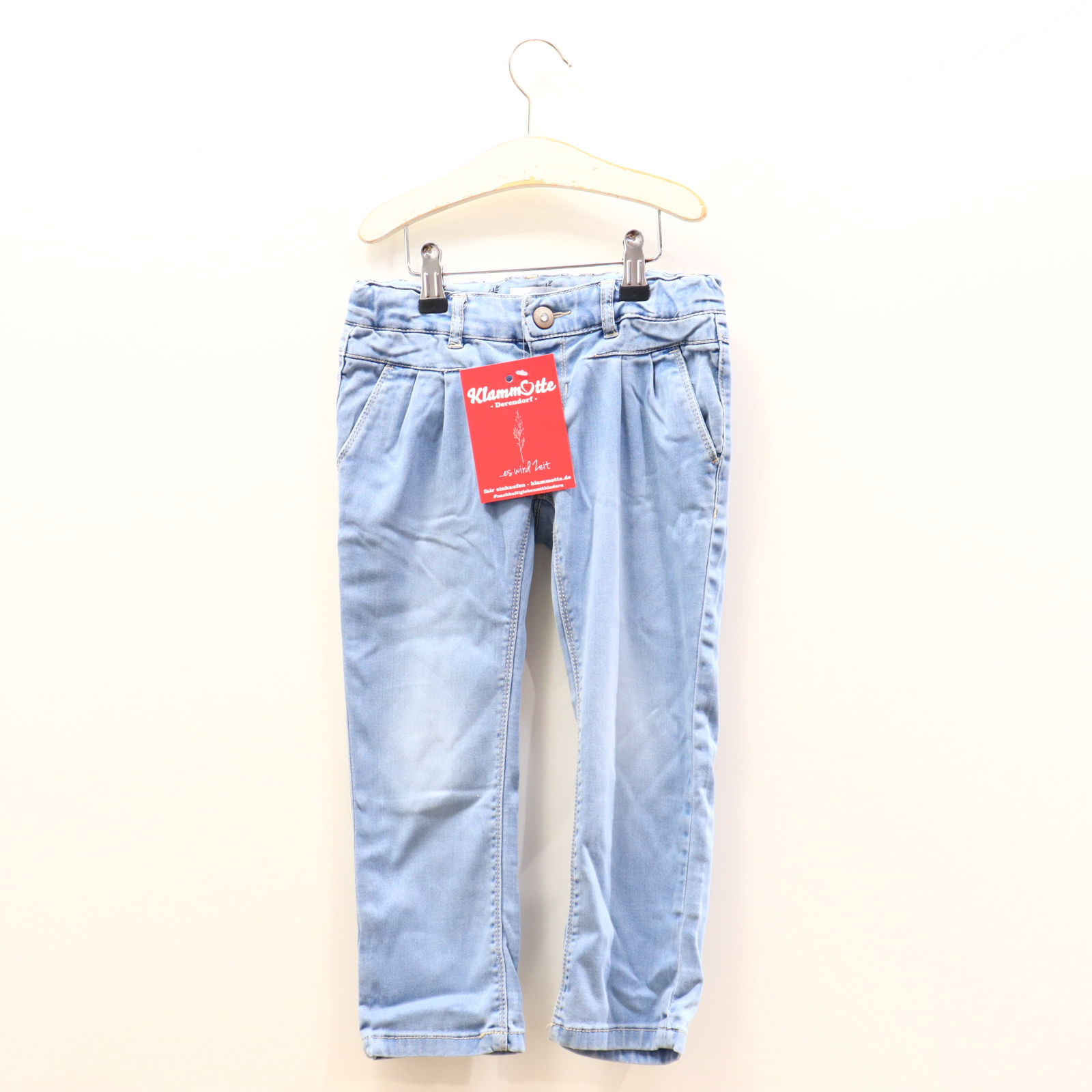 Hose name it Jeans 104 blau Denim/Elasthan/Polyester/TENCEL/Viskose Druckknopf/verstellb. Bund