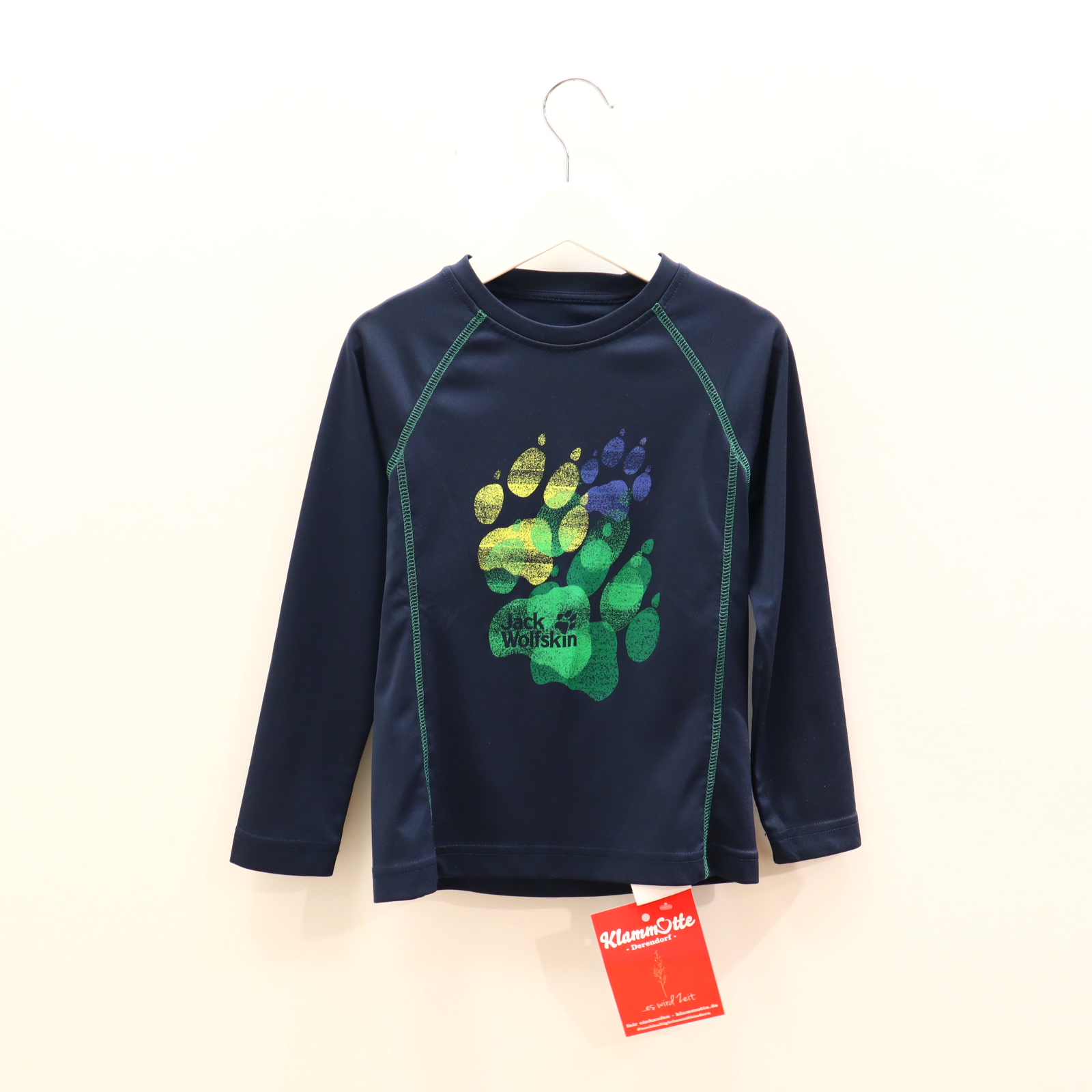 Bademode Jack Wolfskin 116 blau Print/Logo langarm/UV-Shirt UV SHIELD