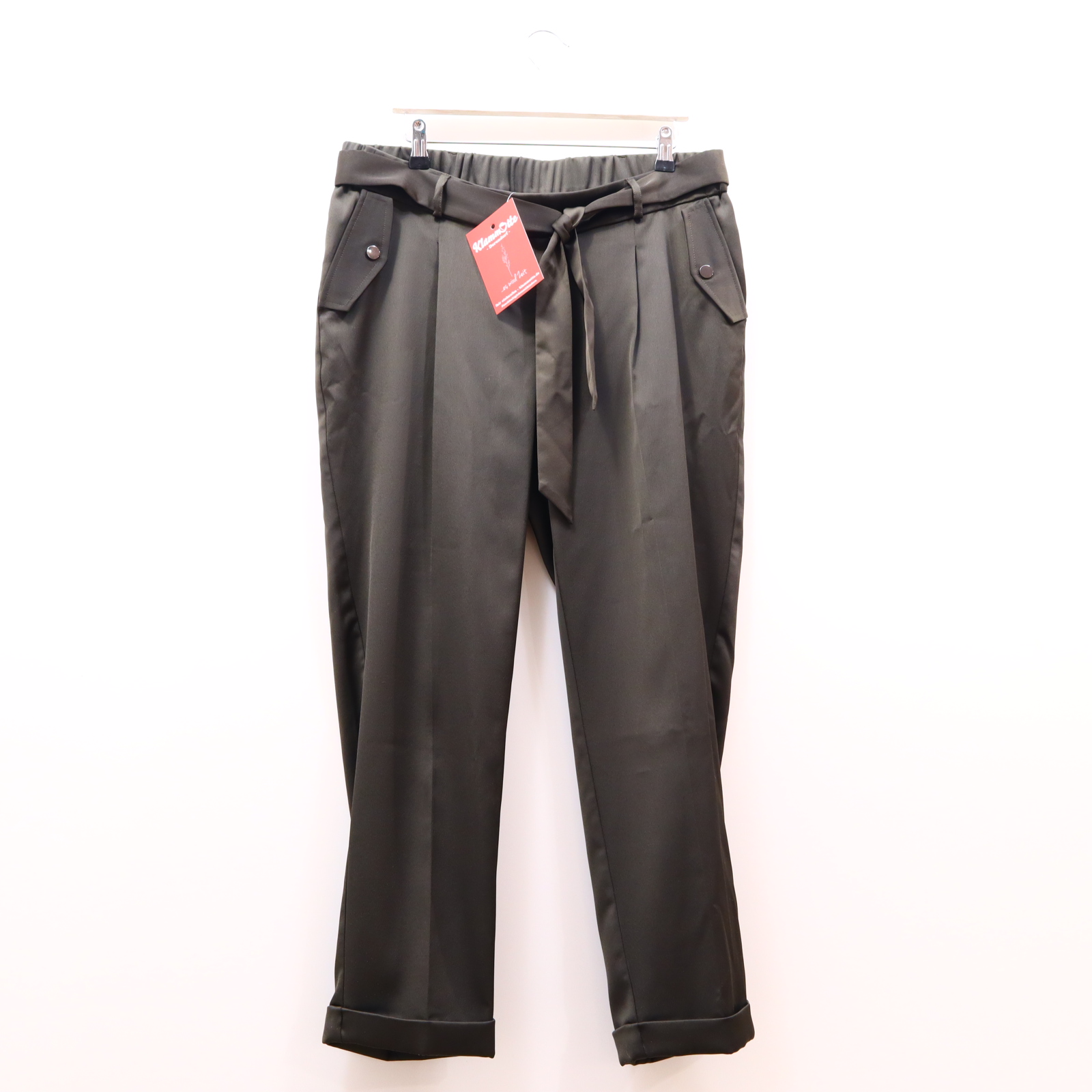 Hose DOROTHY PERKINS 38 Buntfaltenhose oliv Polyester Gummibandzug