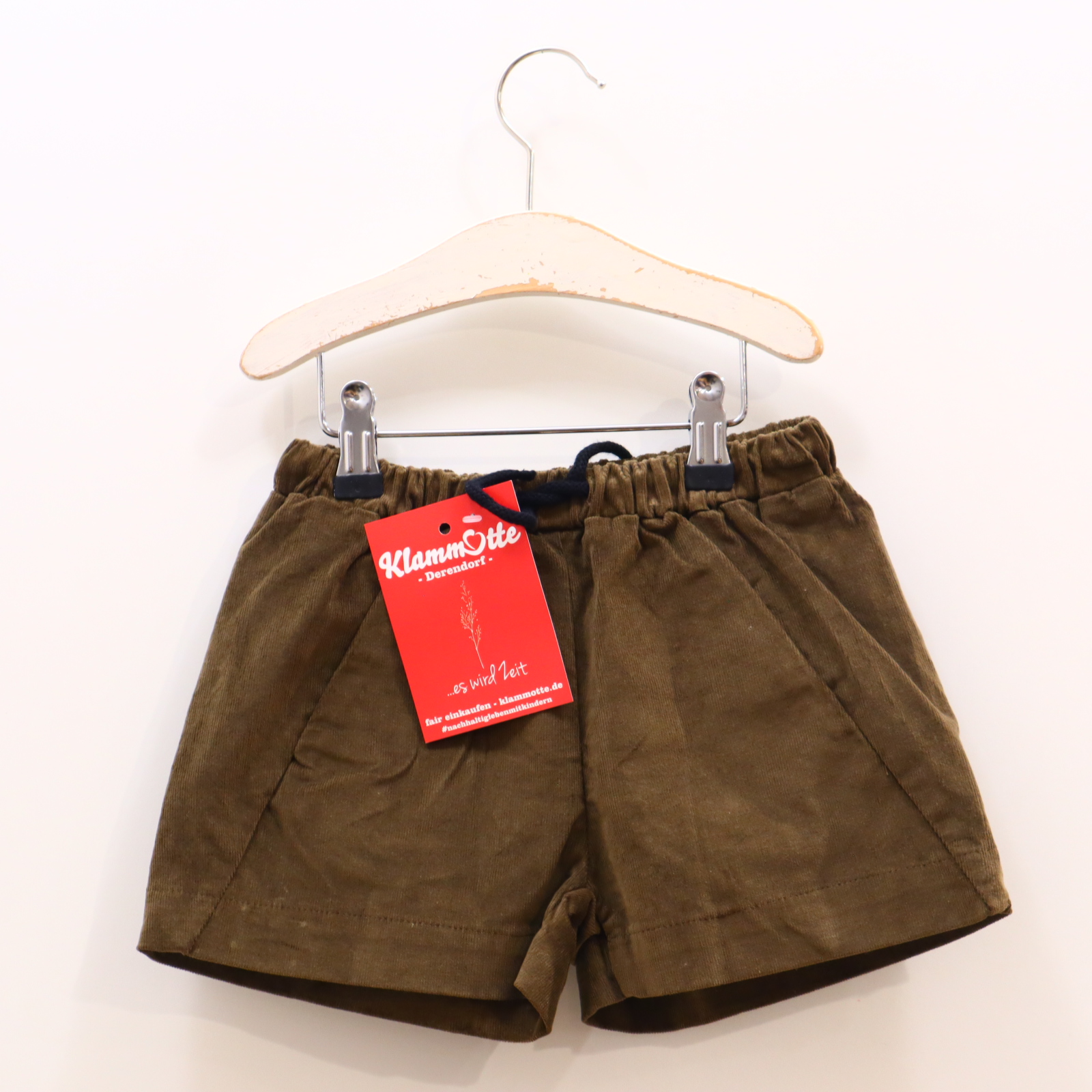 Hose MONKIND Short 92/98 grün Baumwolle/Cord/Elasthan Gummibandzug/Kordelzug