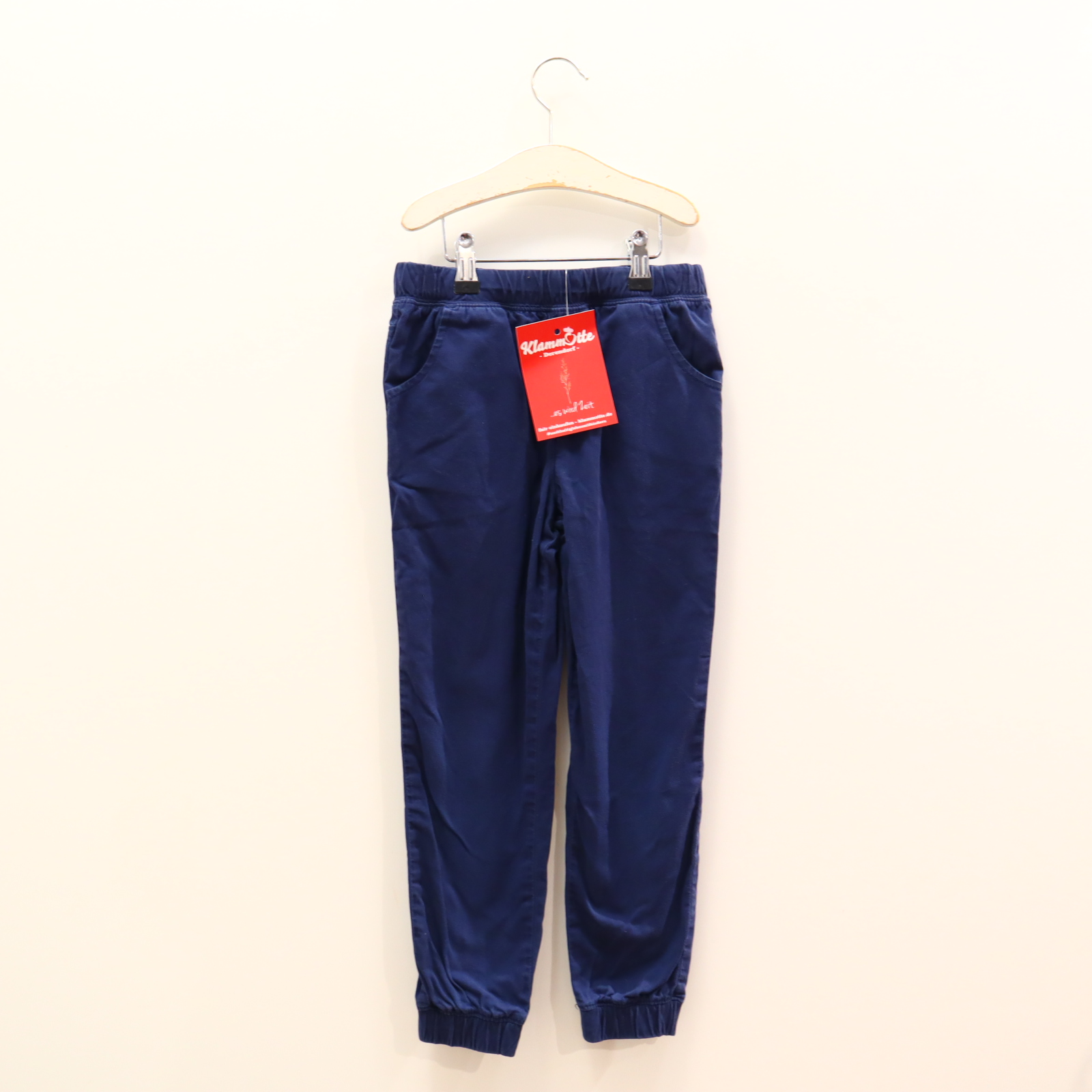Hose TCM 122/128 Chino/Jogger blau Print Gummibandzug/verstellb. Bund Biobaumwolle Frühjahr/Sommer