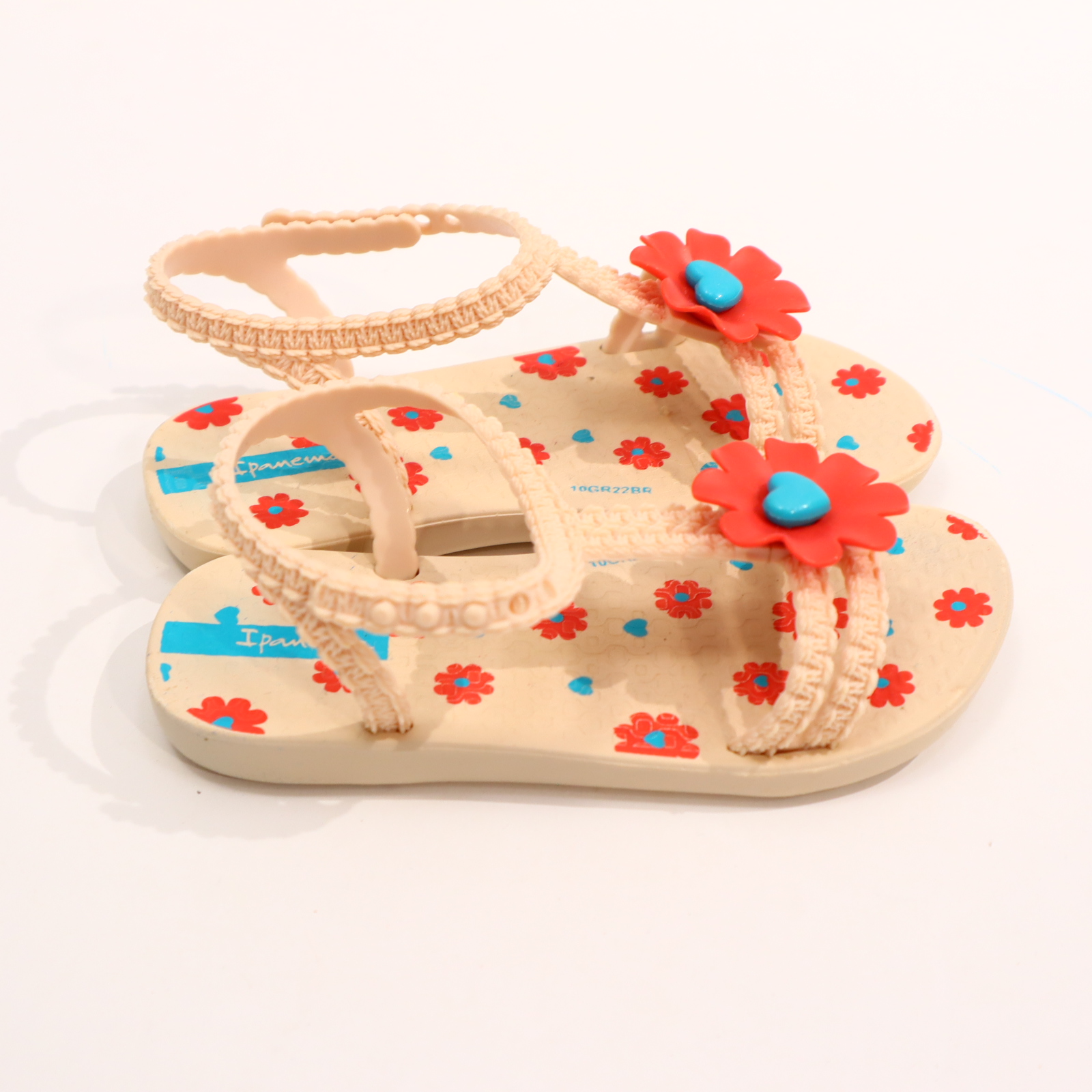 Hausschuhe/Wasserschuhe Ipanema 24 apricot/rot/türkis Sandalen/Wasserschuhe leichte gleichmäßige Ablaufspuren