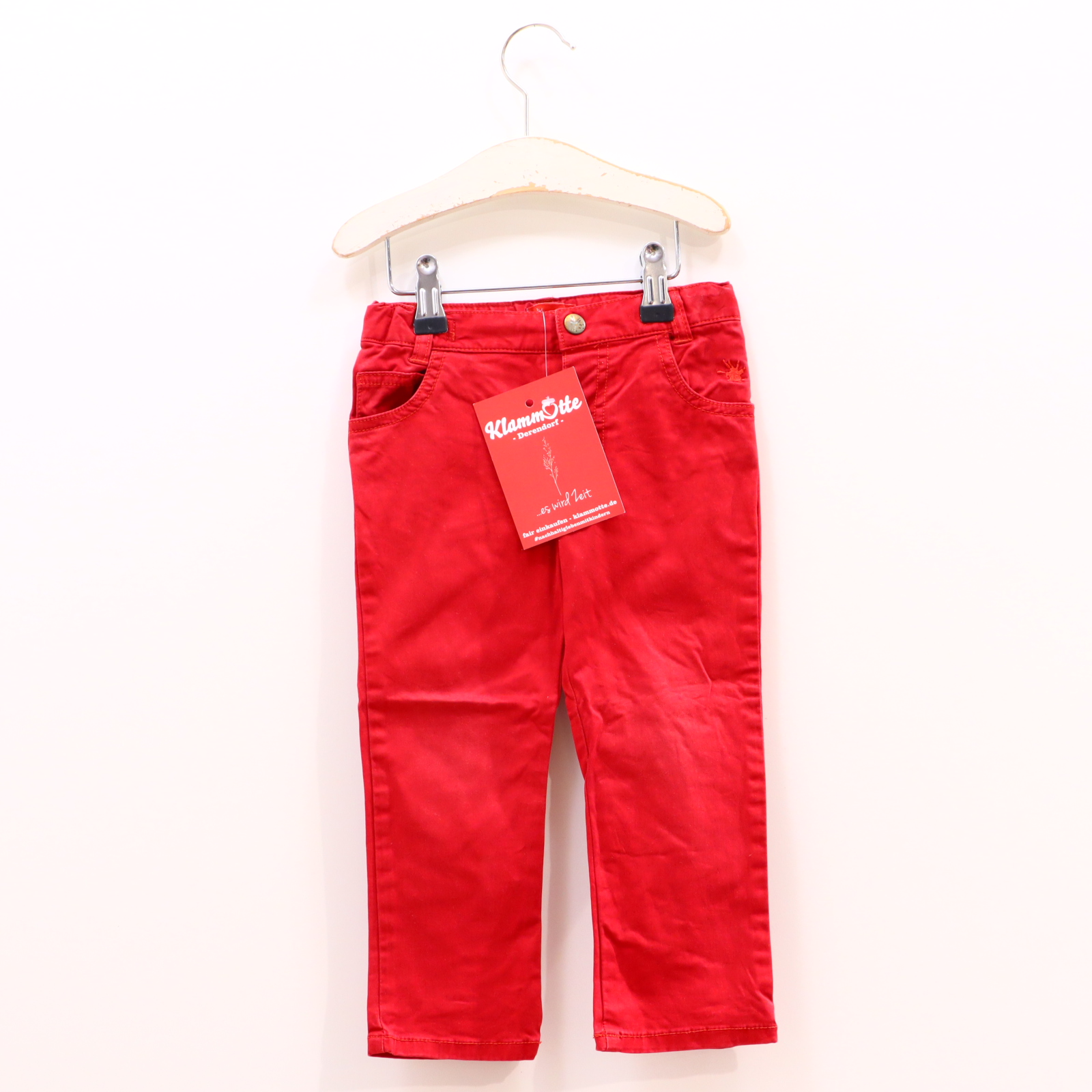 Hose sigikid 92 rot Logo/Stickerei Baumwolle/Elasthan Druckknopf/verstellb. Bund