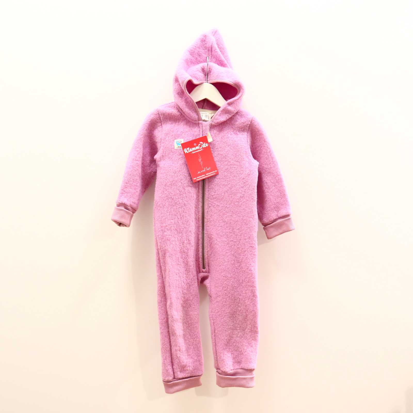 Jacke hessnatur Wollwalkoverall 86/92 rosa Schurwolle Mitwachsbündchen sehr gut