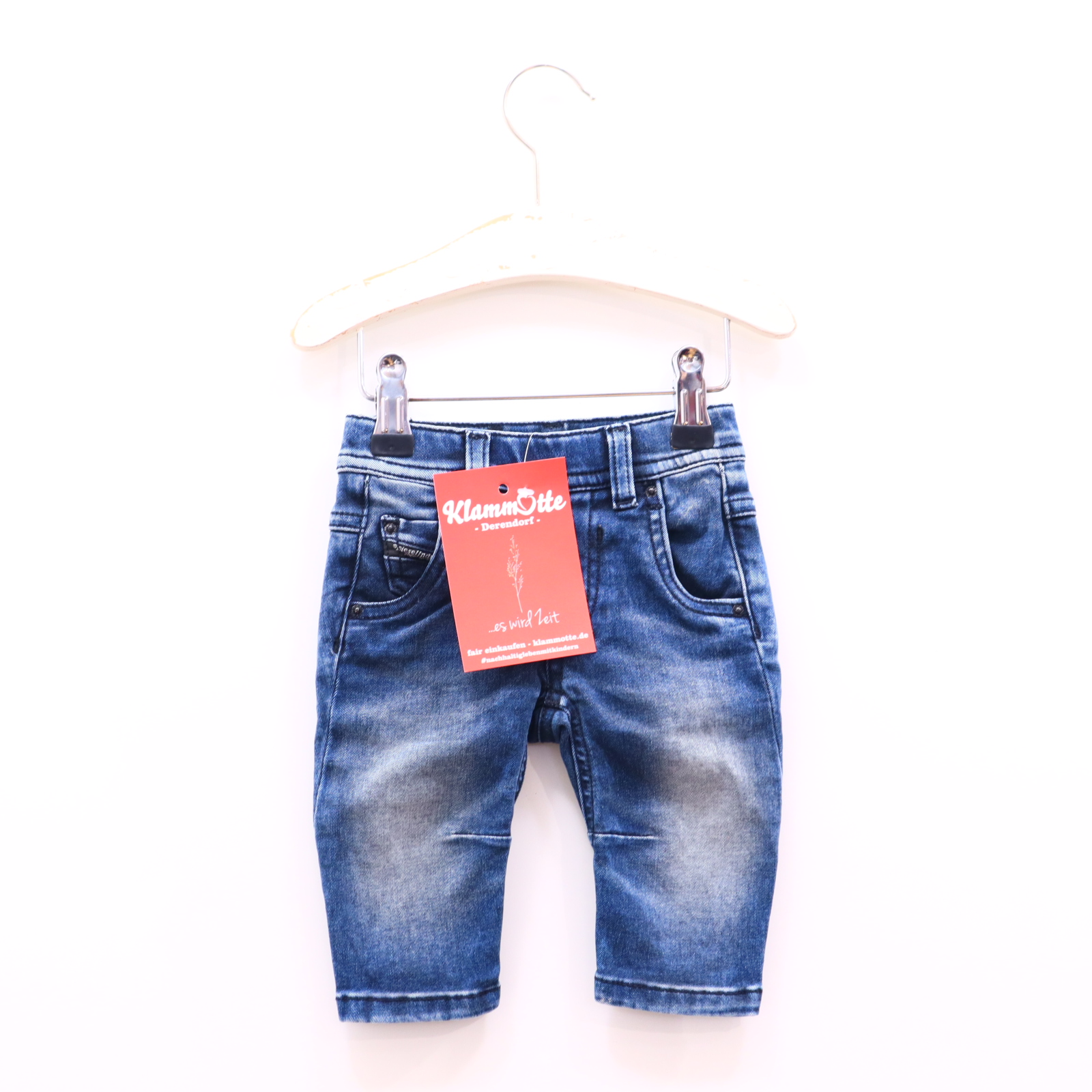 Hosen & Strampler DIESEL 62 blau gestreift Jeans Denim Gummibandzug