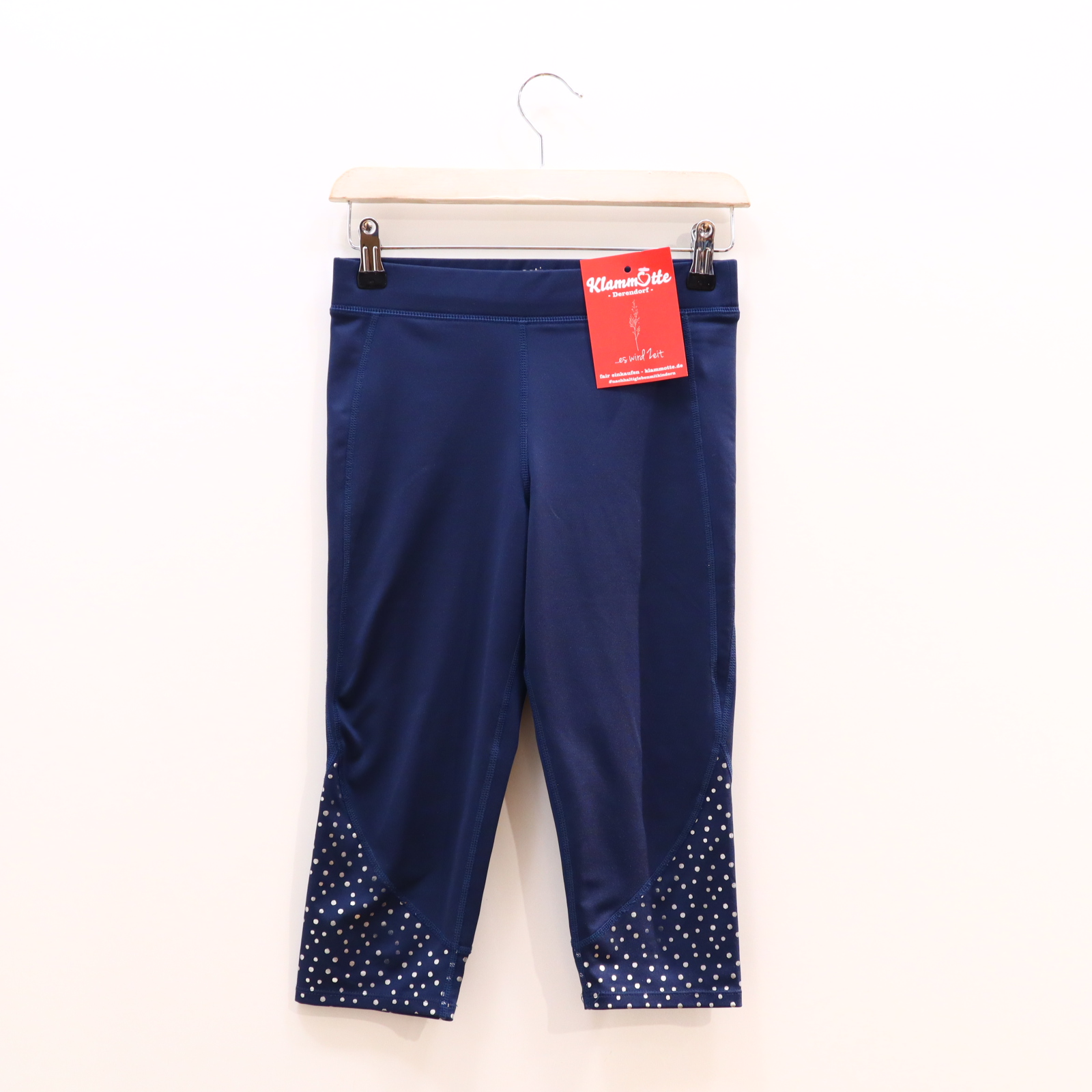 Hose TCM Sporttights/7/8 Hose 158/164 blau gepunktet Elasthan/Polyester Gummibandzug