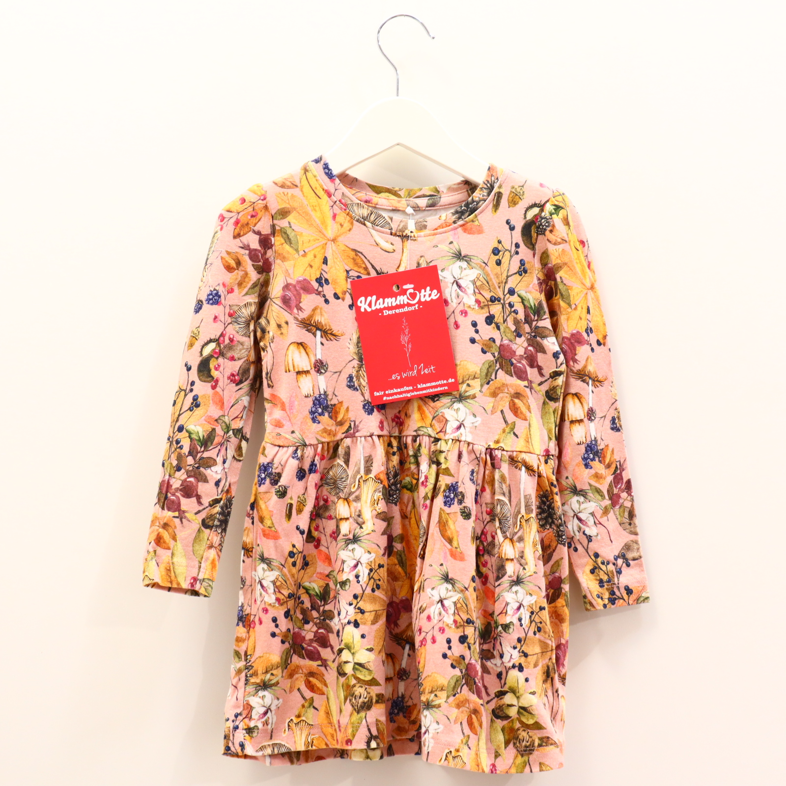 Kleider & Röcke name it Jerseykleid 92 bunt/rosa Alloverprint/Blumen Baumwolle/Elastan/Modal