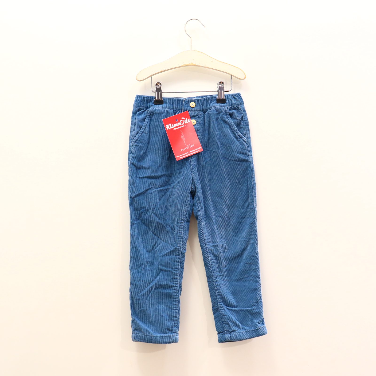 Hose ALANA 104 blau Gummibandzug Biobaumwolle/Cord Jerseyfutter Herbst/Winter