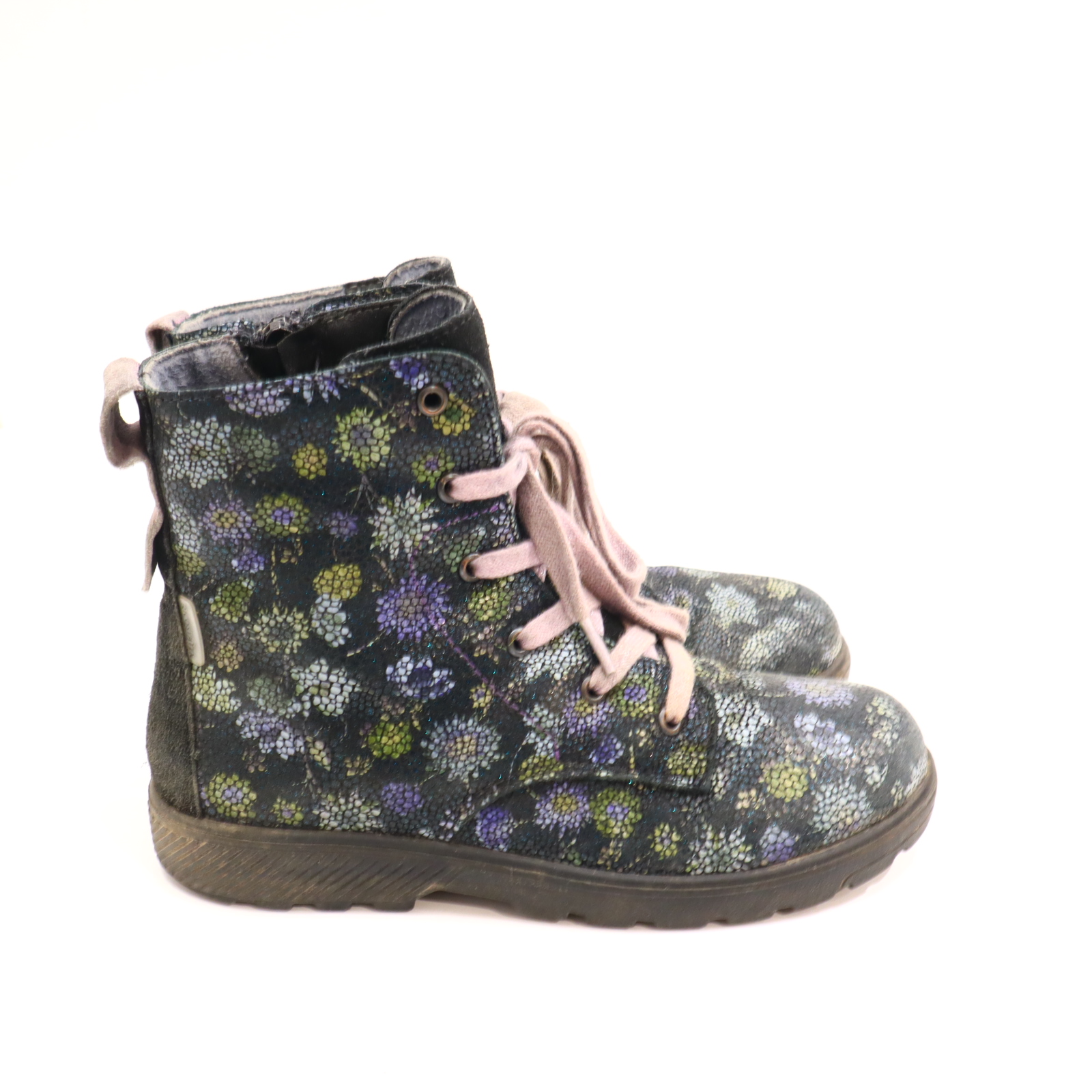 Halbschuhe RICOSTA Schnürschuh mit Reißverschluß/Stieffelette 33 bunt/grün/schwarz Herbst/Übergang leichte gleichmäßige Ablaufspuren