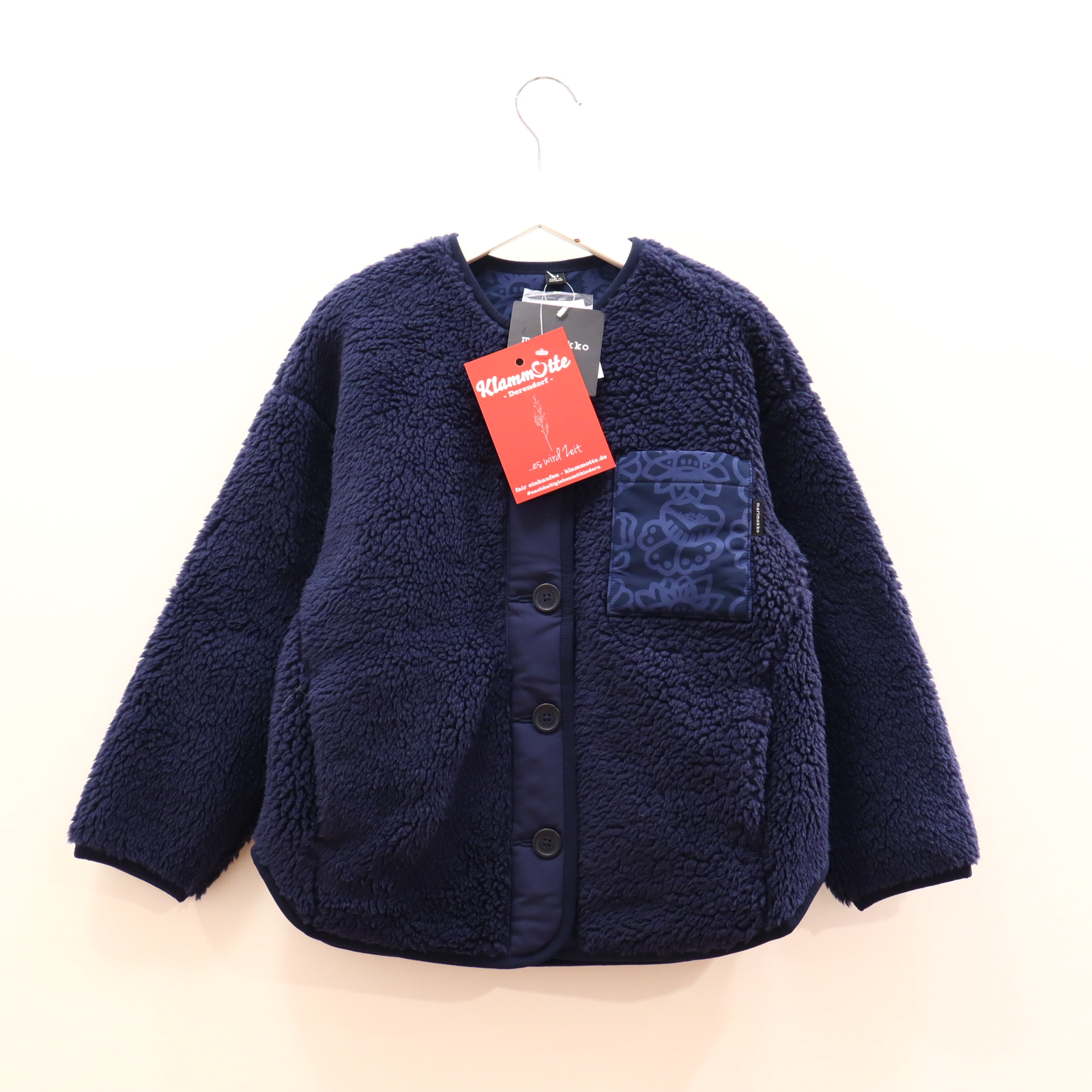 Jacke UNIQLO 116/122 blau Teddyjacke NEU!