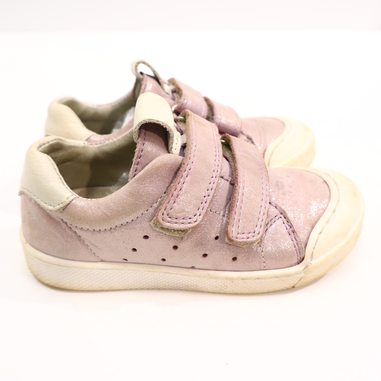 Halbschuhe froddo Klett 24 rosa Leder leichte gleichmäßige Ablaufspuren