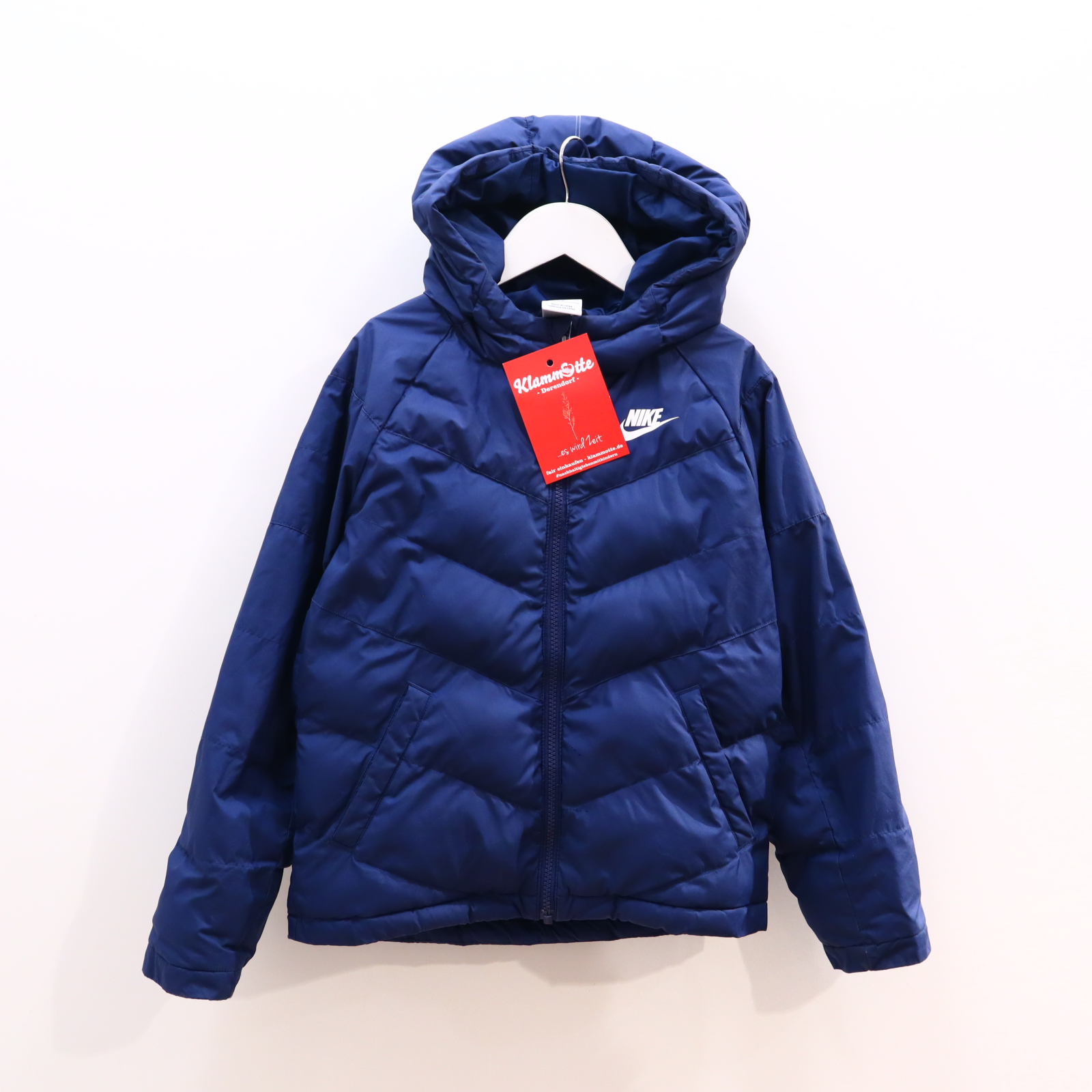 Jacke NIKE 128/134 blau Logo/Print Steppjacke Herbst/Winter