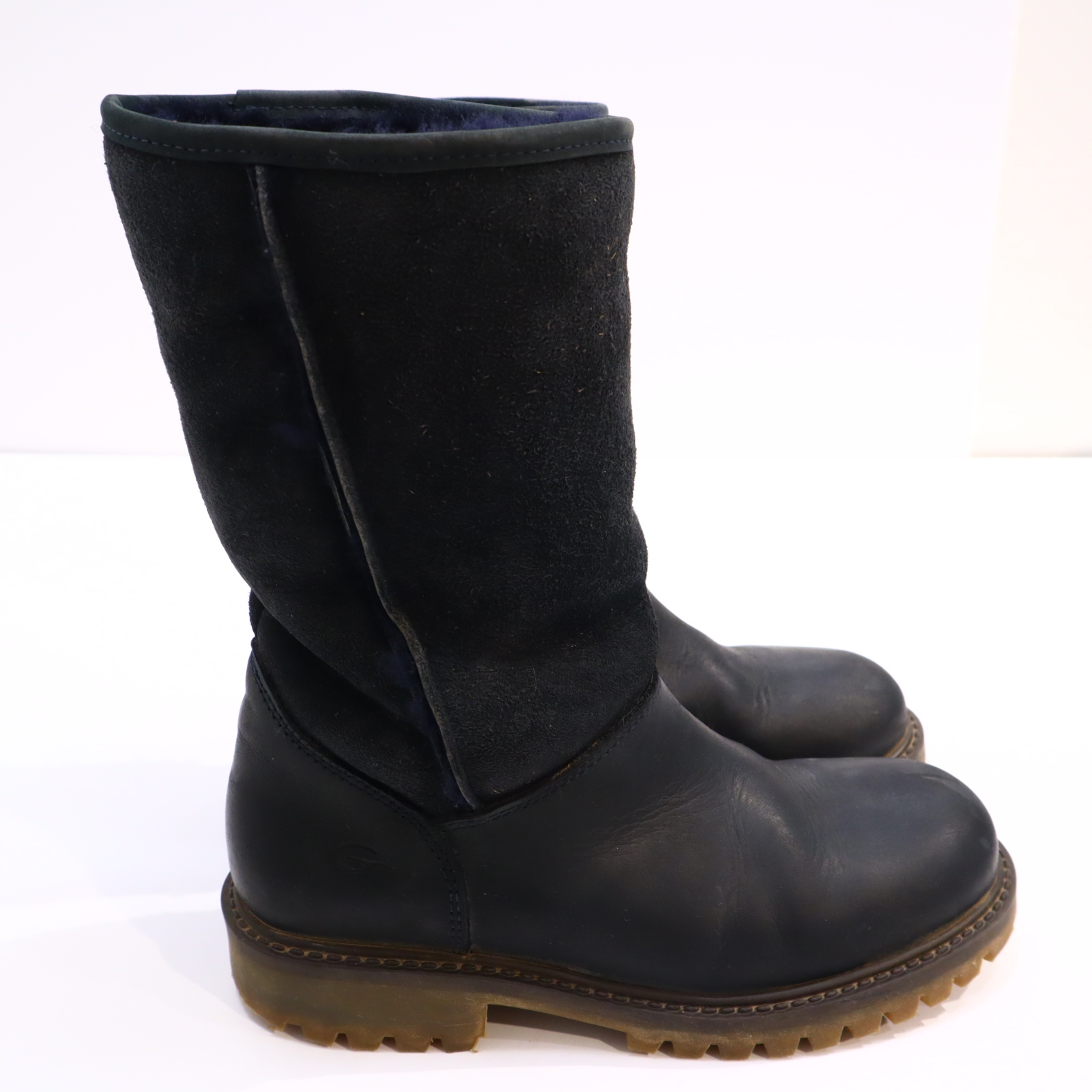 Stiefel gallucci 32 blau Lammfell/Leder Herbst/Winter Lammfell leichter gleichmäßiger Sohlenabrieb