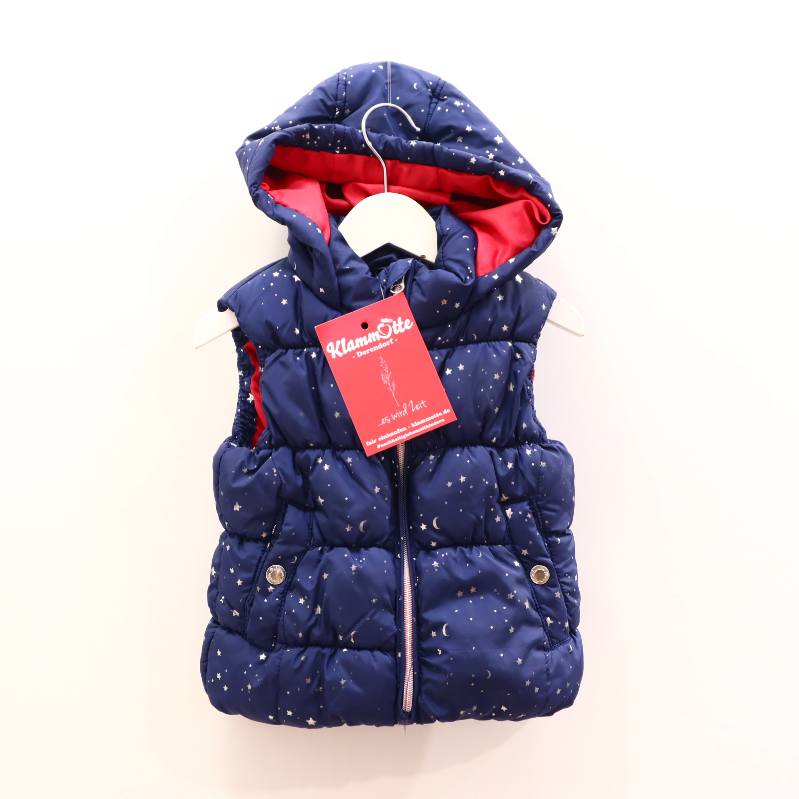 Jacke C&A Steppweste 98 blau Alloverprint/Sterne