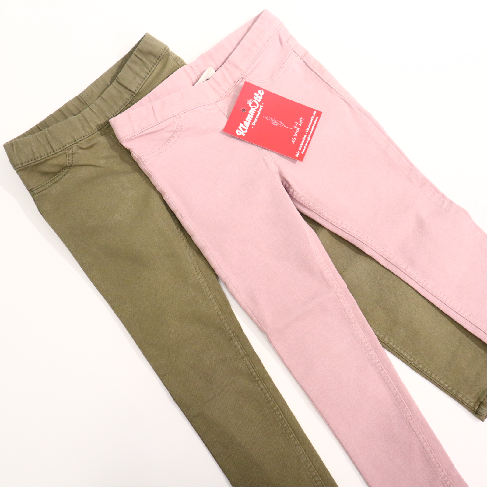 Hose H&M Jeggings/2er Set 110 flieder/oliv Denim Gummibandzug