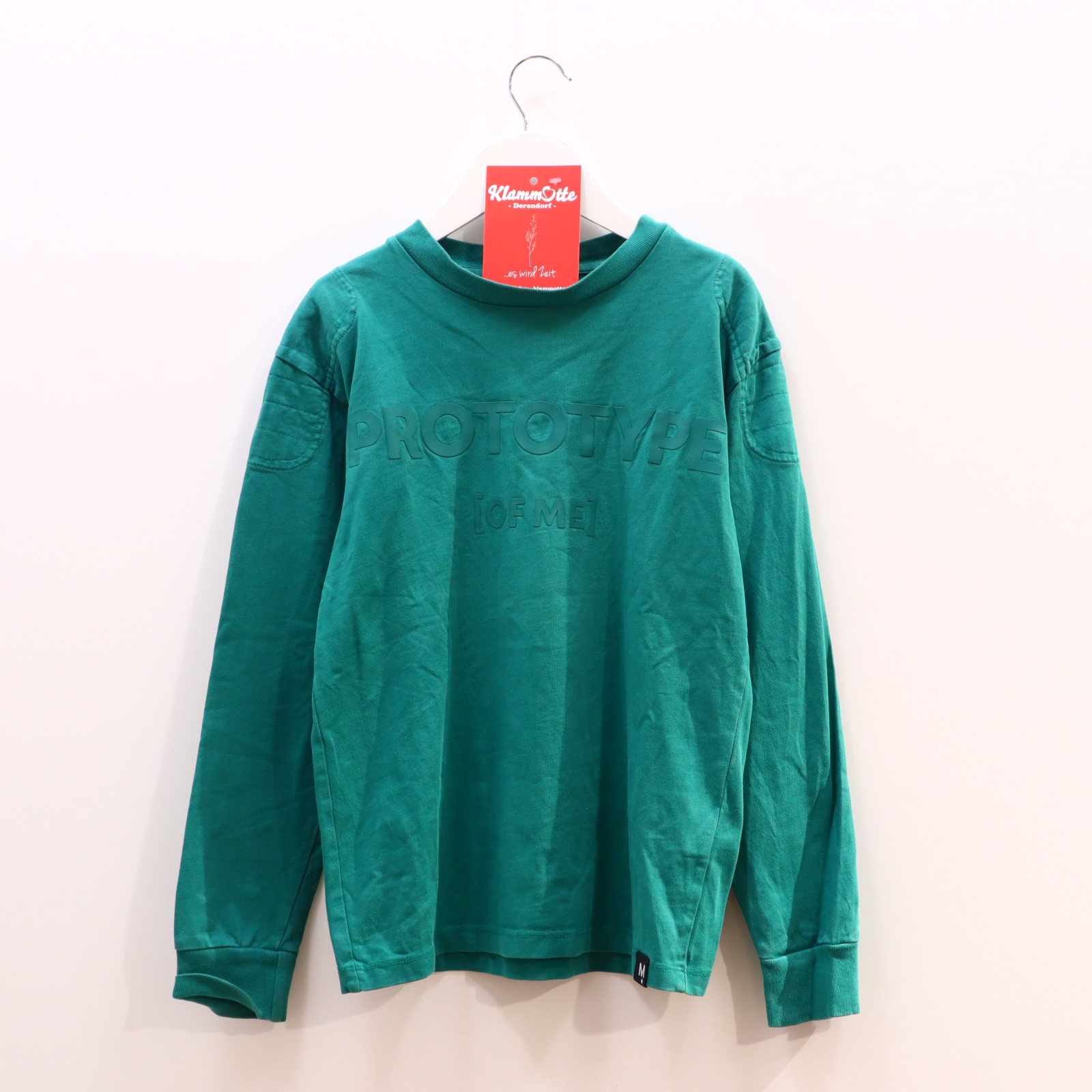 Oberteil Molo Gr. 140 langarm Shirt grün Baumwolle Print