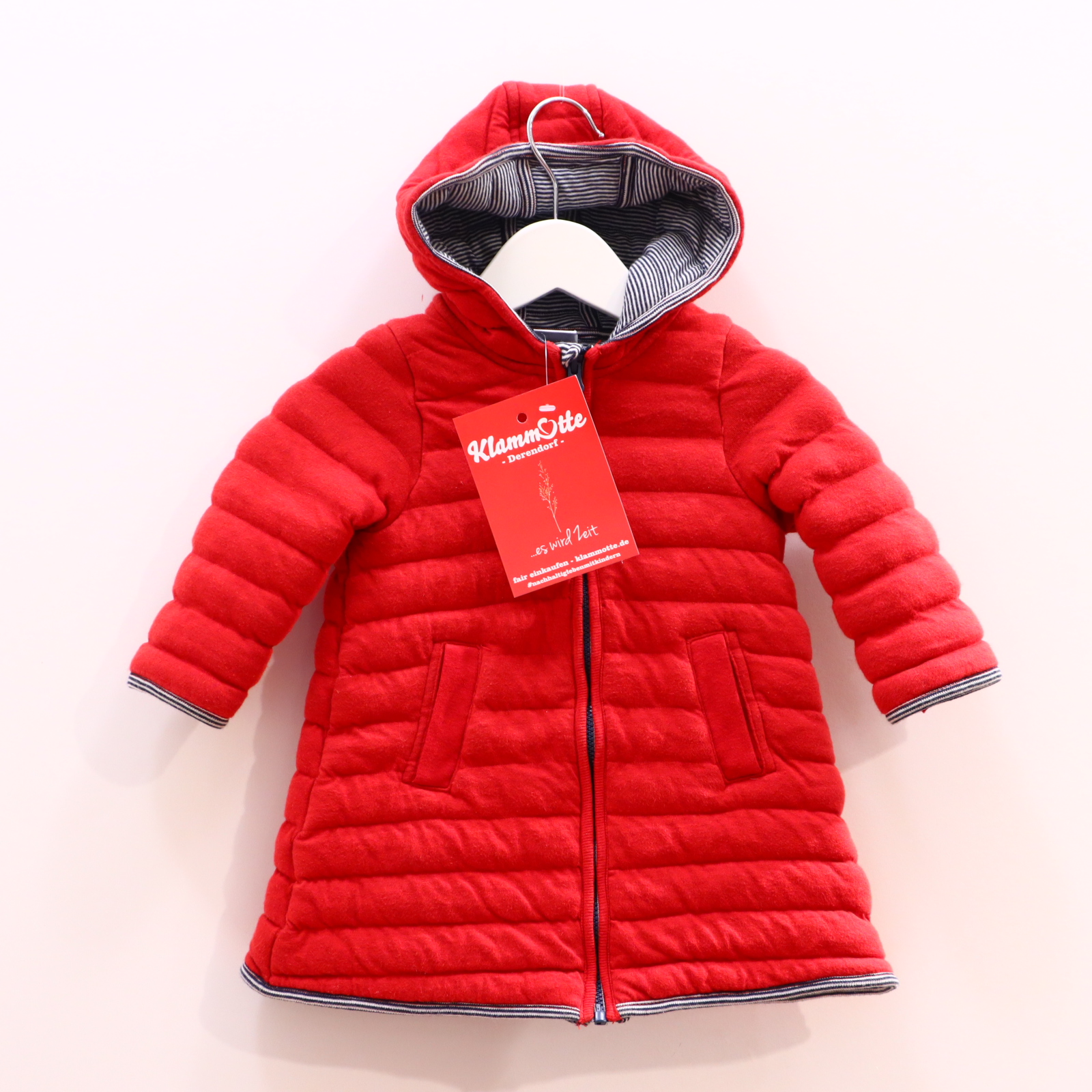 Jacken & Overalls PETIT BATEAU Steppmantel 80 rot Baumwolle/Polyester/wattiert