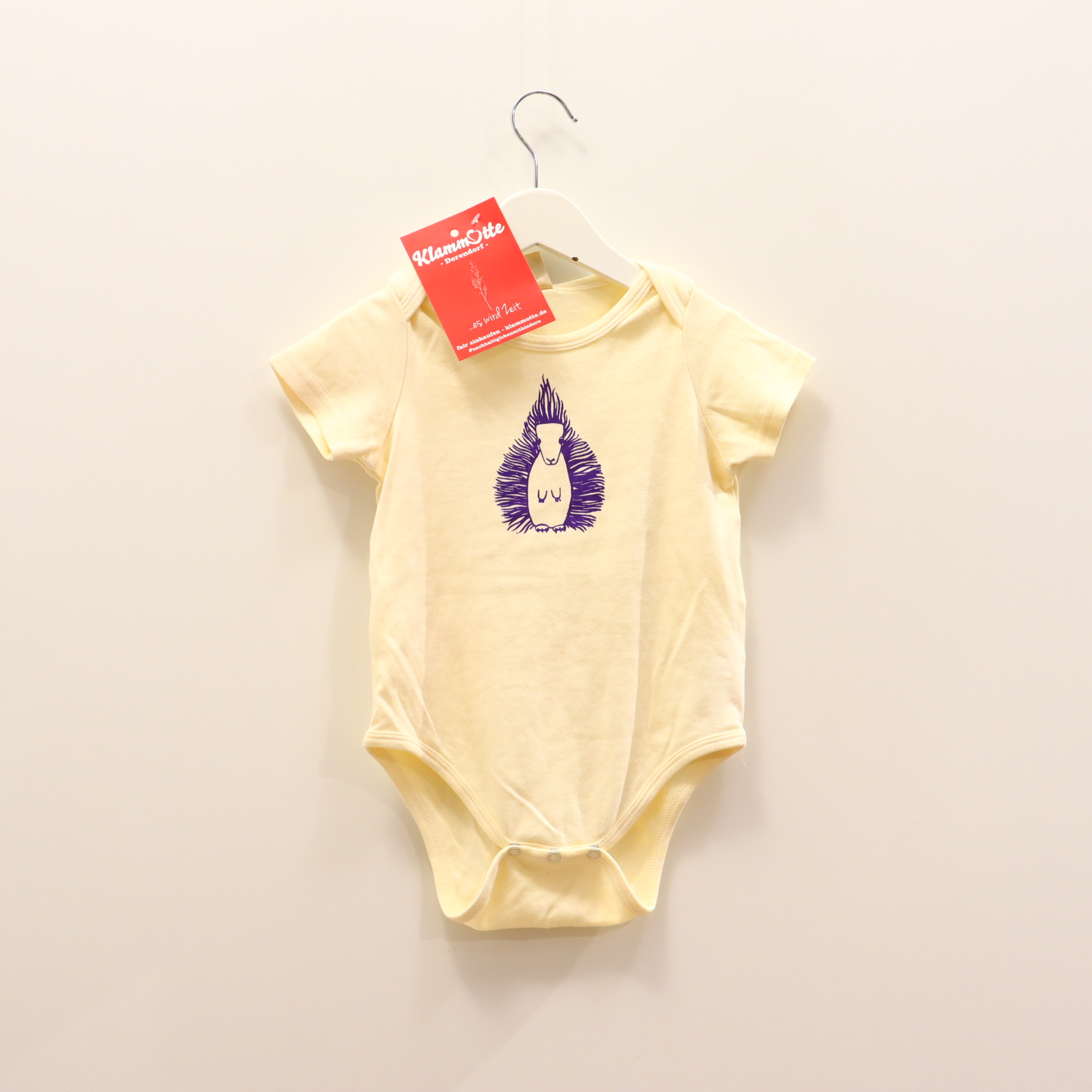 Body 80/86 creme kurzarm Print Bio-Baumwolle