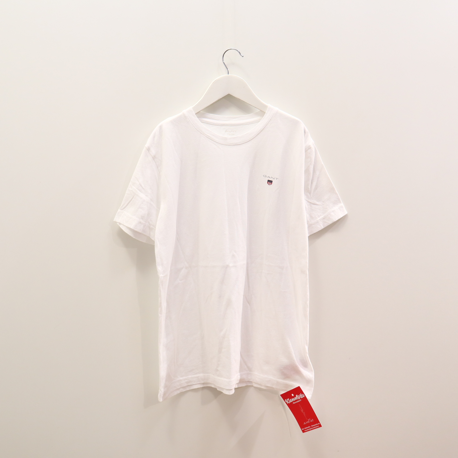 Oberteil GANT Gr. 158/Gr. 164 kurzarm Shirt weiß Baumwolle Logo/Print