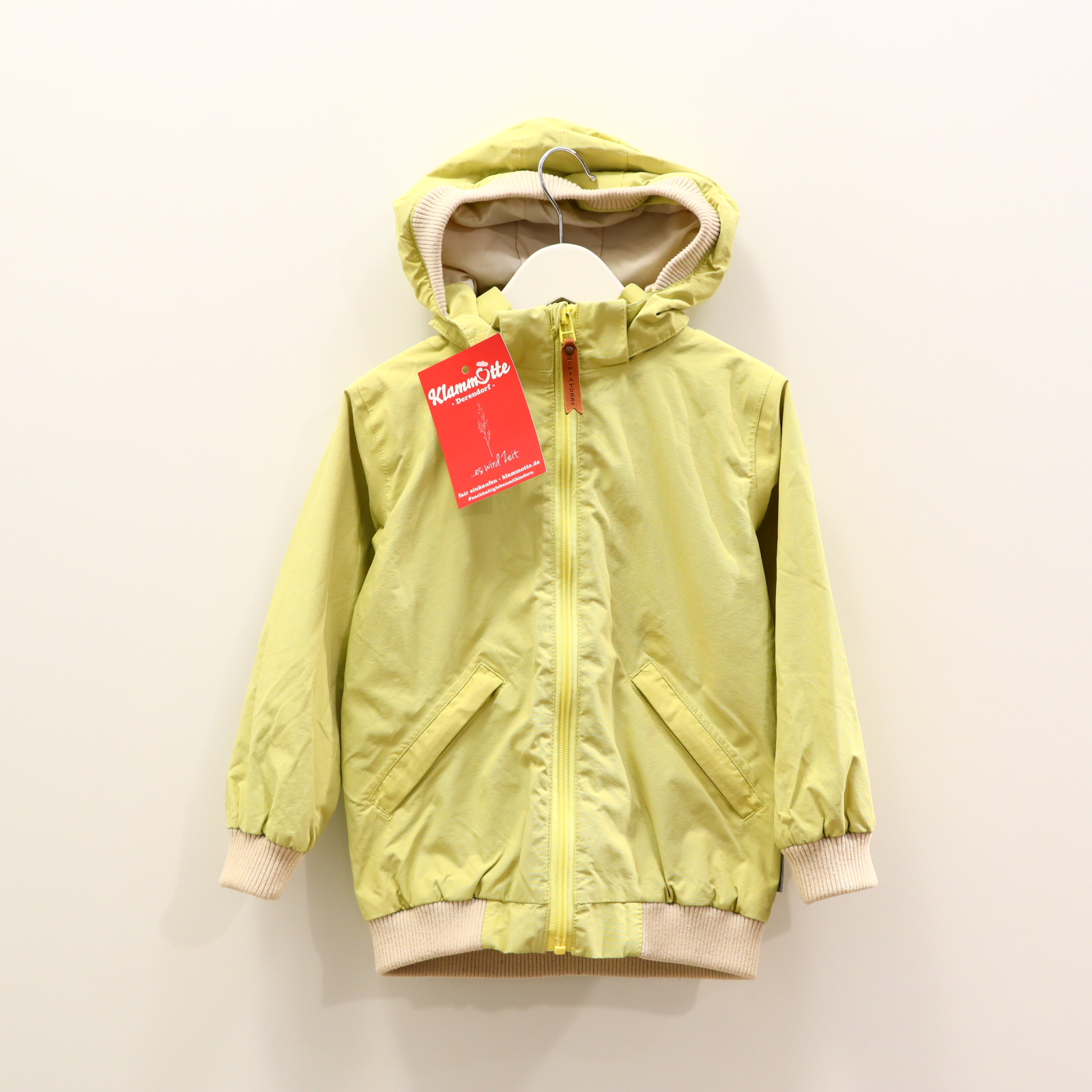 Jacke MINI A TURE 104 pistazie Applikation/Logo Anorak/Blouson abnehmb. Kapuze/Baumwollfutter Frühjahr/Sommer/Übergang