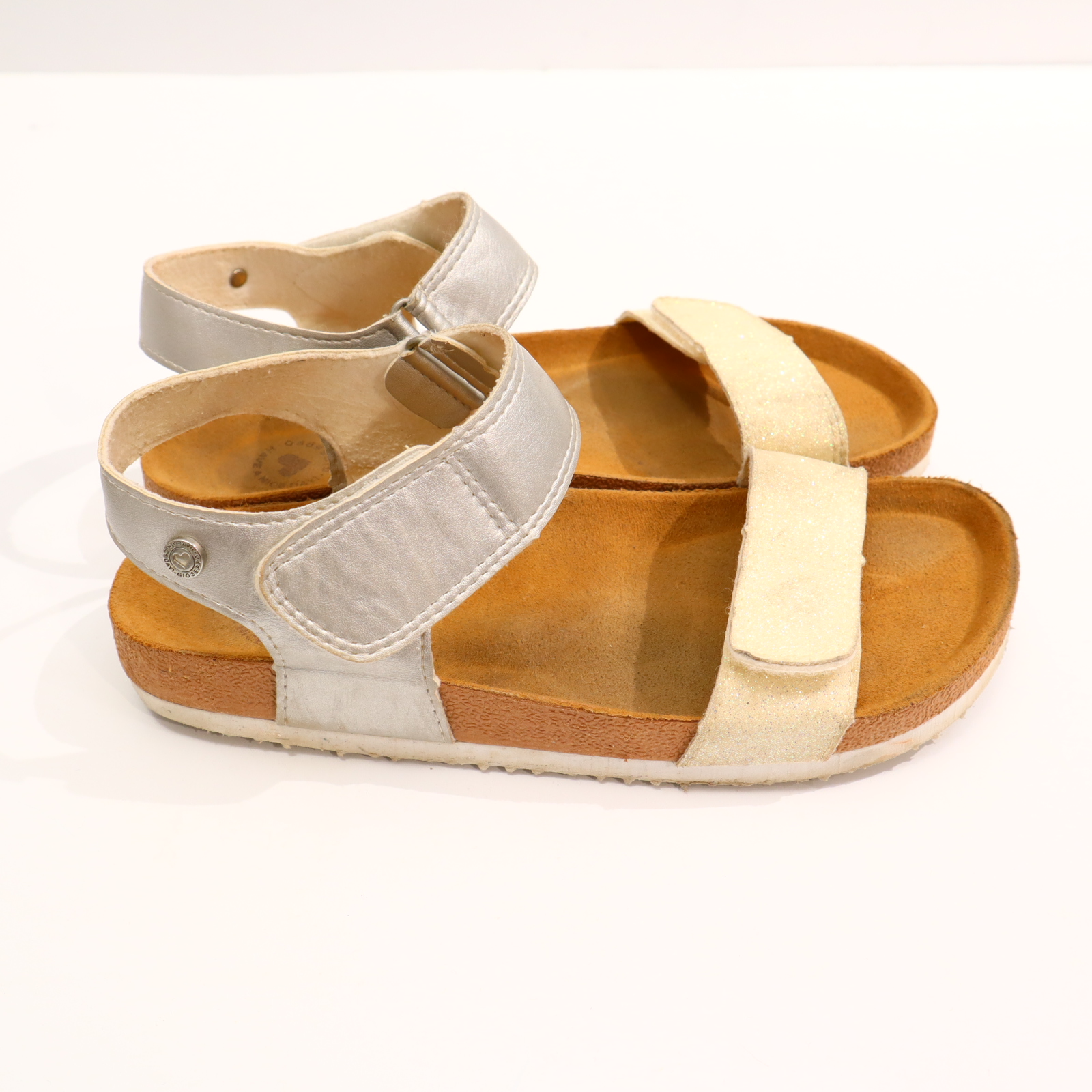 Sandalen GIOSEPPO 36 silber leichte gleichmäßige Ablaufspuren