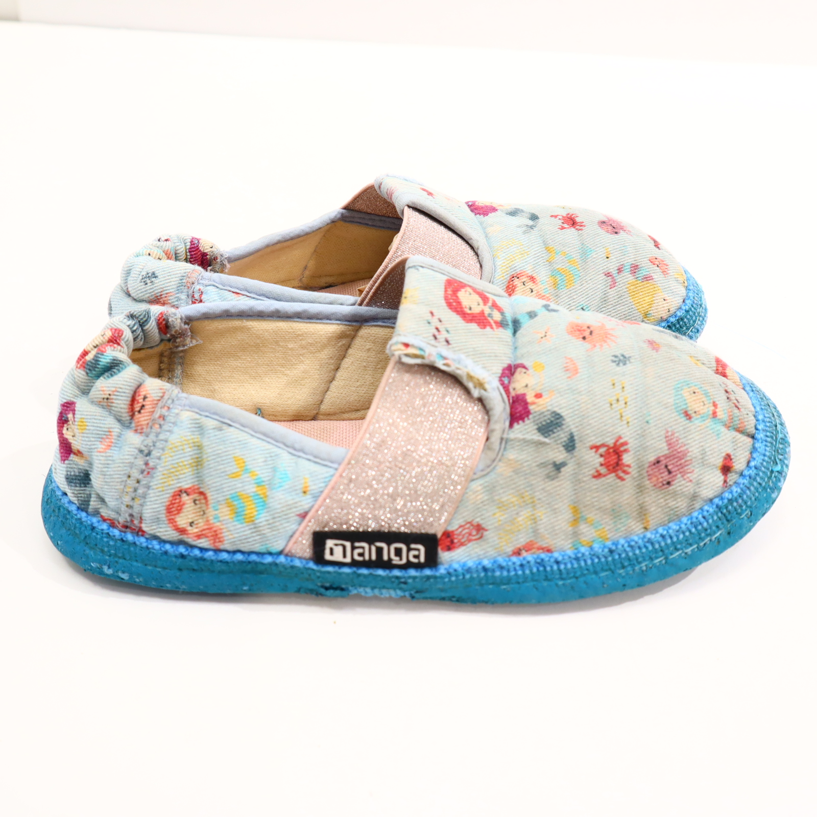 Hausschuhe/Wasserschuhe NANGA 33 blau/bunt Pantoffel/Slipper Canvas