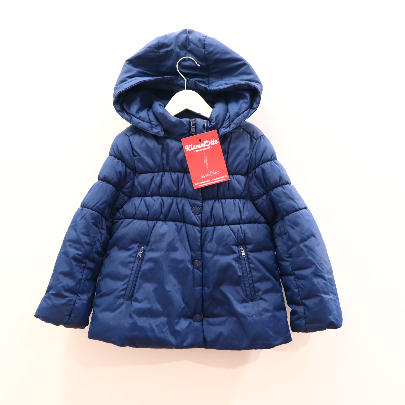 Jacke BENETTON Steppjacke 110 blau Herbst/Winter abnehmb. Kapuze
