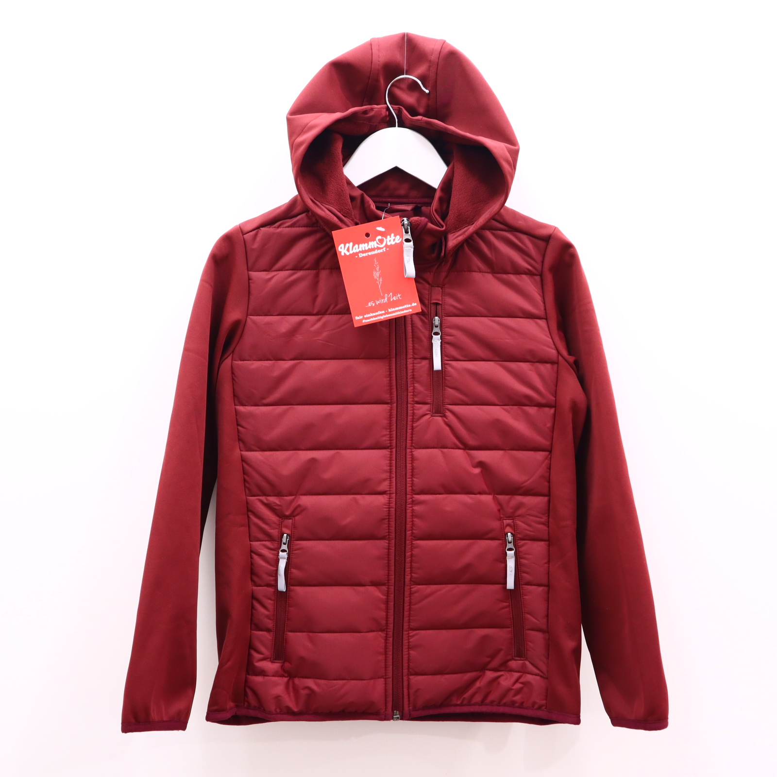 Jacke TCM Softshelljacke/Steppjacke 146/152 bordeaux abnehmb. Kapuze