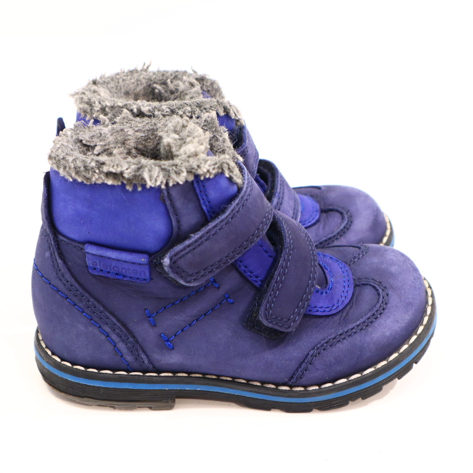 Halbschuhe Elefanten Boots/Klett 22 M blau Leder Herbst/Winter sehr gut gefüttert