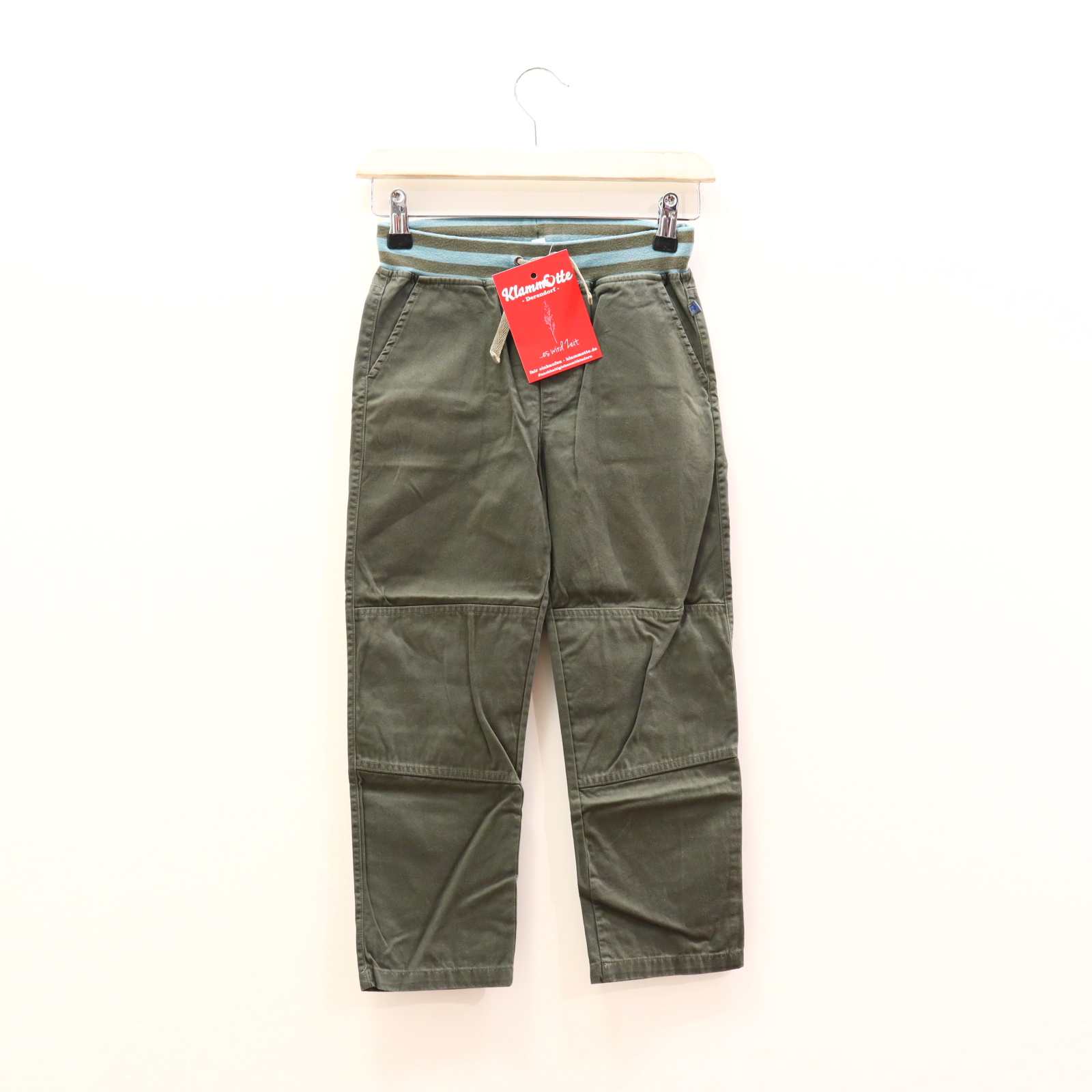 Hose ENFANT TERRIBLE 116 oliv Gummibandzug/Kordelzug Biobaumwolle/Twill