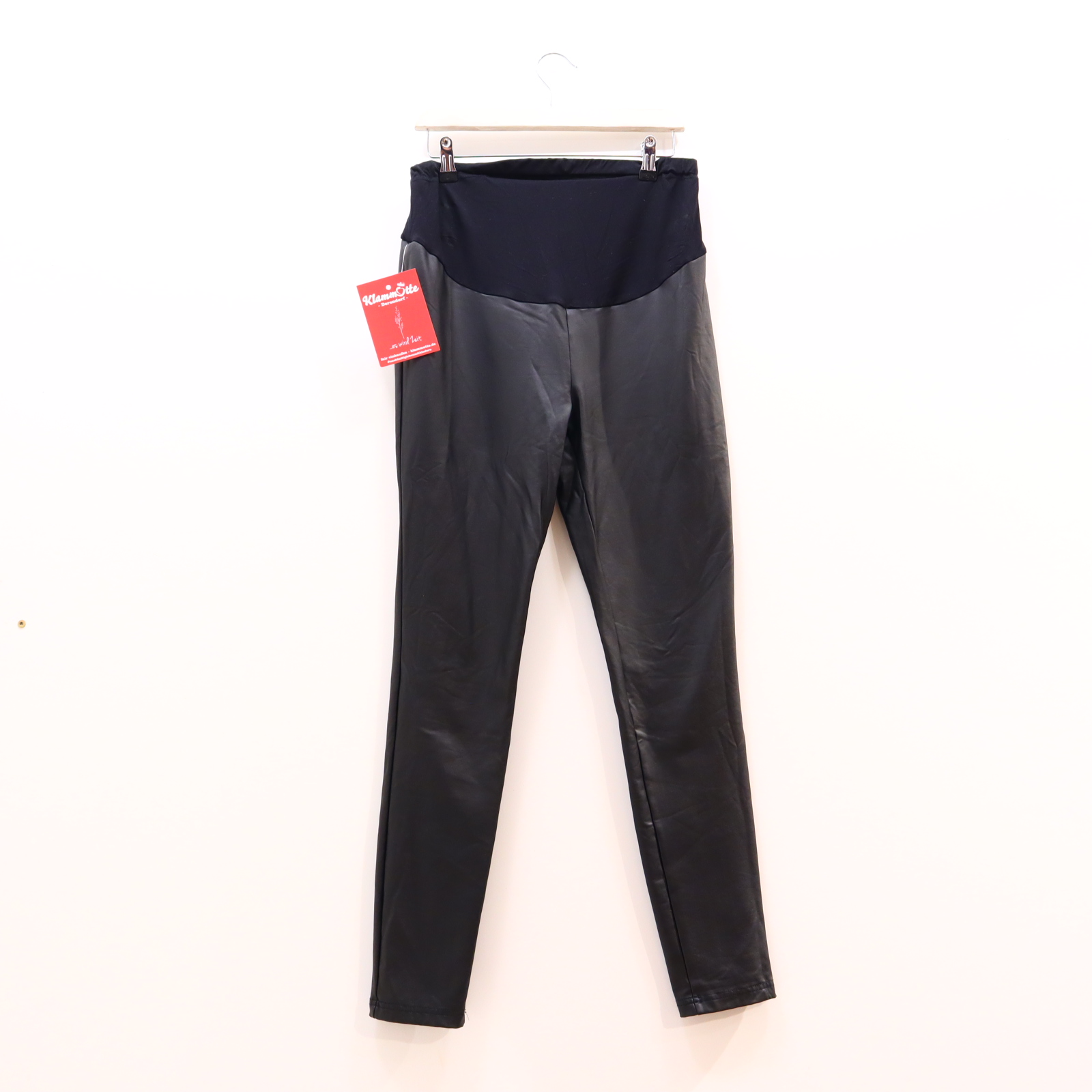 Hose SHEIN 36 Glanzlegging schwarz High rib/verstellbar