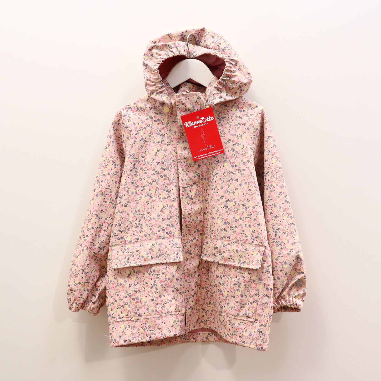Jacke WHEAT Regenjacke 116 bunt/creme Alloverprint/Blumen abnehmb. Kapuze