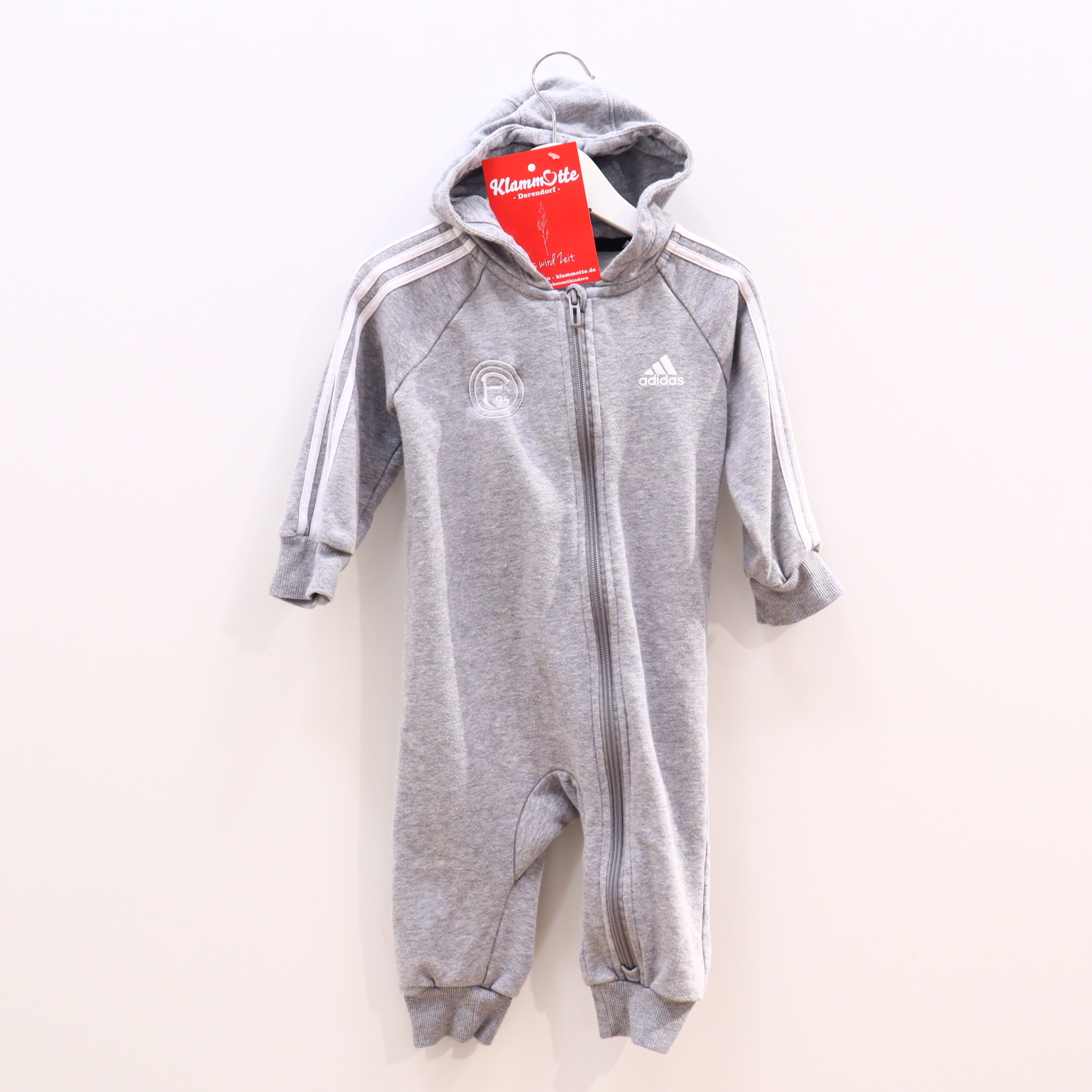 Oberteil Adidas 86 grau Borde/Logo/melange/Print/Stickerrei Einteiler ohne Fuß/Overall Fortuna Baumwolle/Polyester/Sweat