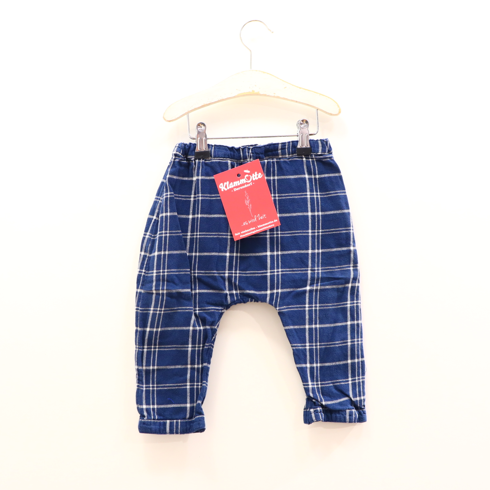 Hose ARKET 86 Schlupfhose blau/weiß gestreift Gummibandzug/verstellb. Bund Baumwolle/Flanell