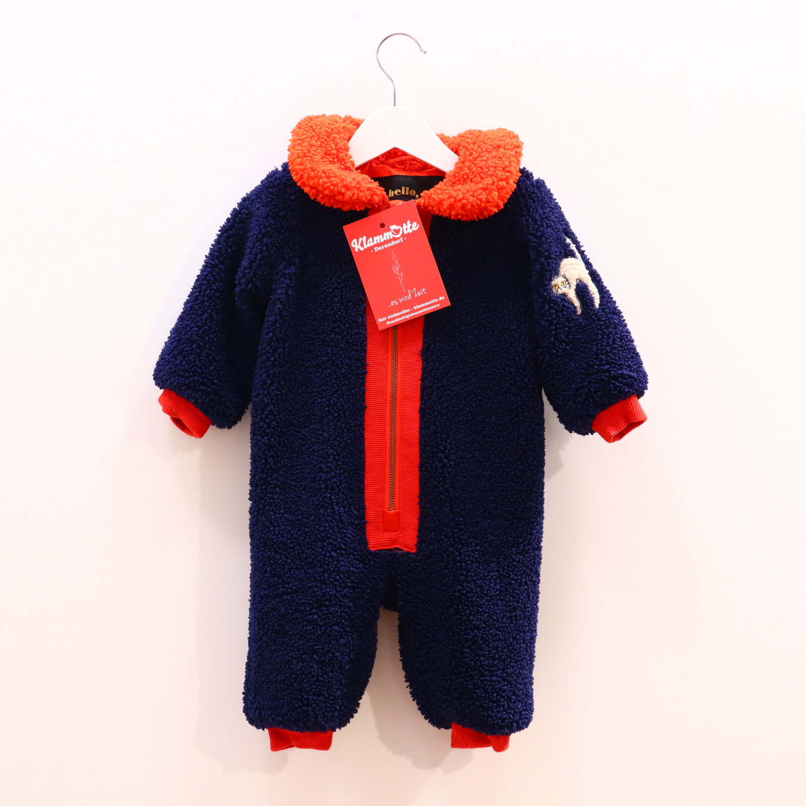 Jacken & Overalls mini rodini Fleeceoverall 68 blau/rot Applikation/Logo Polyester/Sherpa/Teddy Herbst/Winter