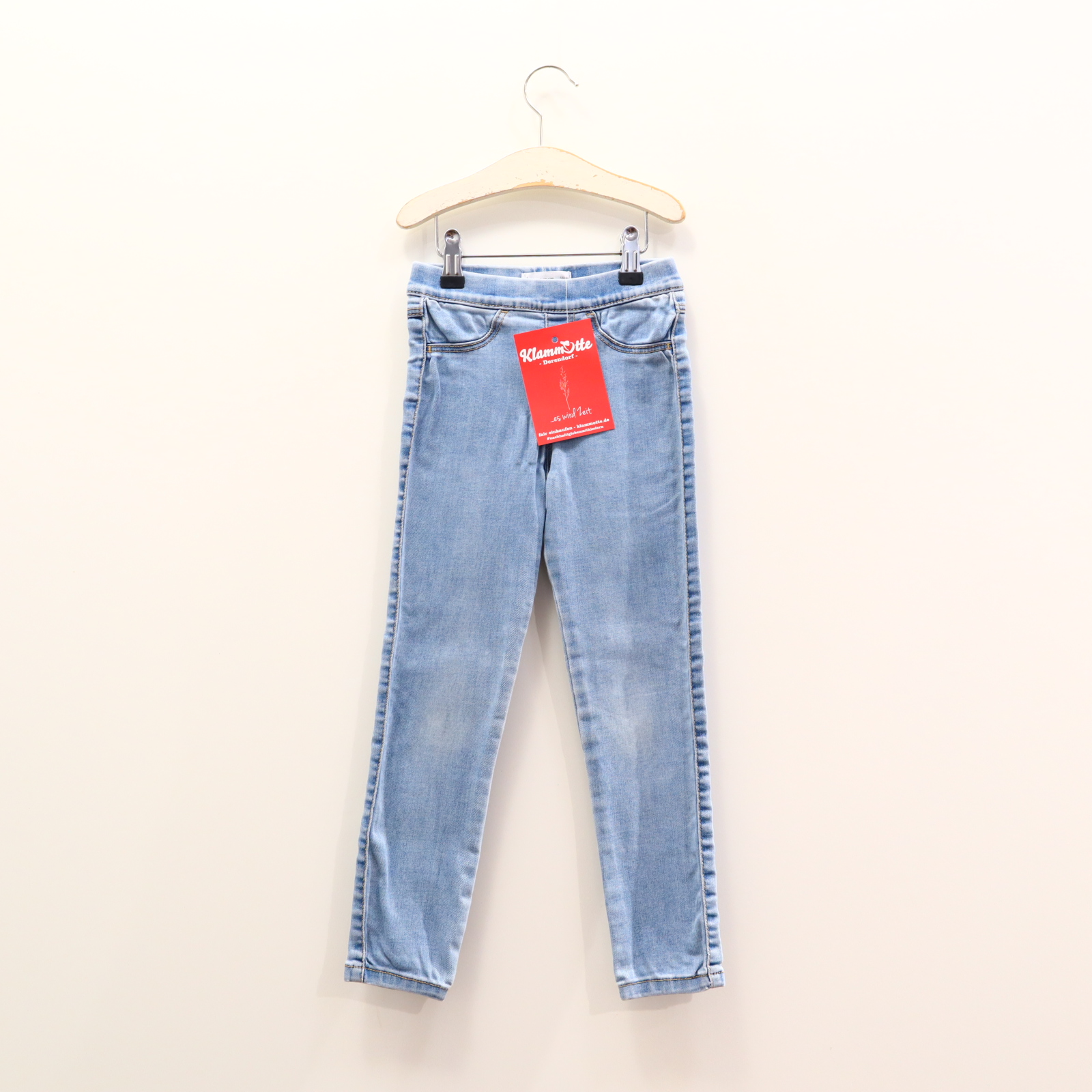 Hose MANGO Jeggings 122 hellblau Denim Gummibandzug