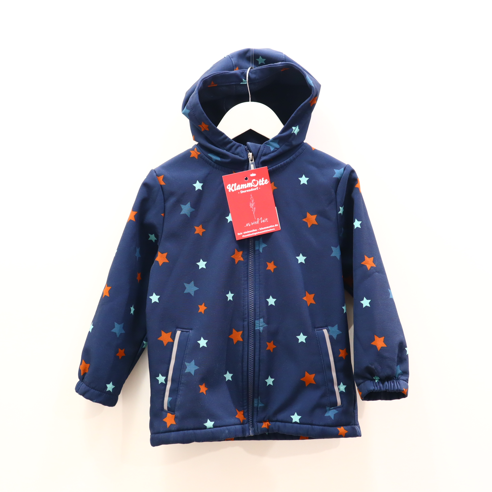 Jacke Topolino 110 blau Alloverprint/Sterne Softshelljacke