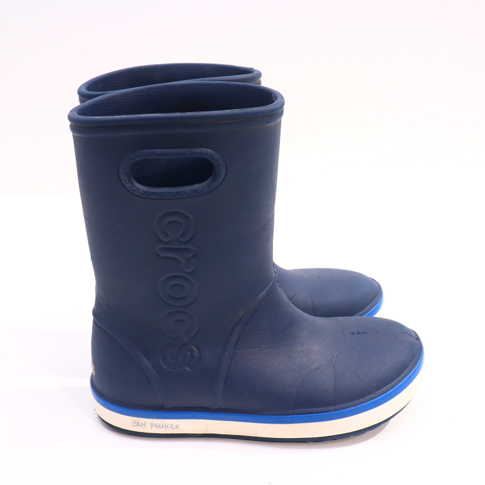 Gummistiefel Crocs 34/35 blau beschriftet
