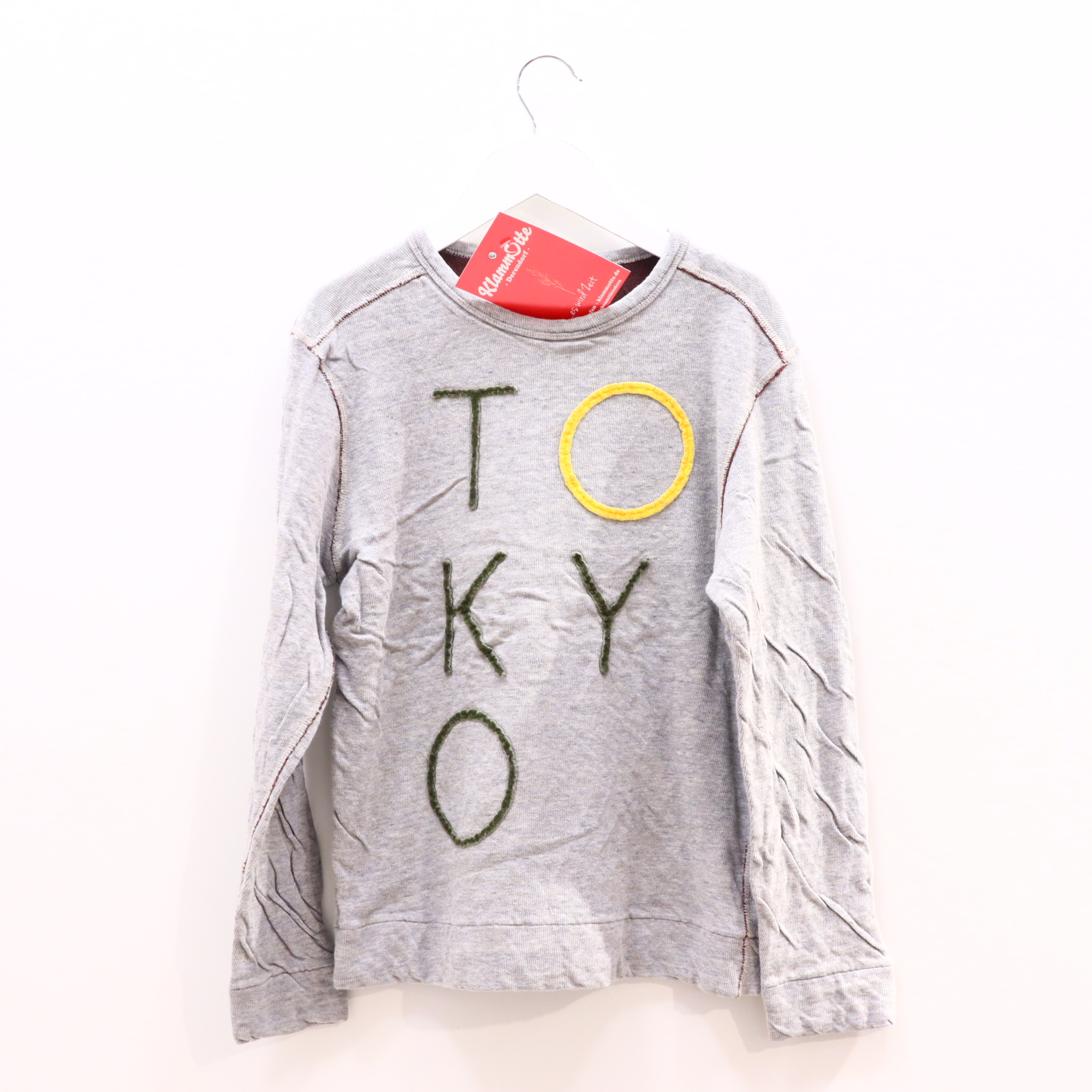 Oberteil Bellerose Gr. 152 Sweatshirt grau Baumwolle/Doublelayer/Jersey Applikation/melange